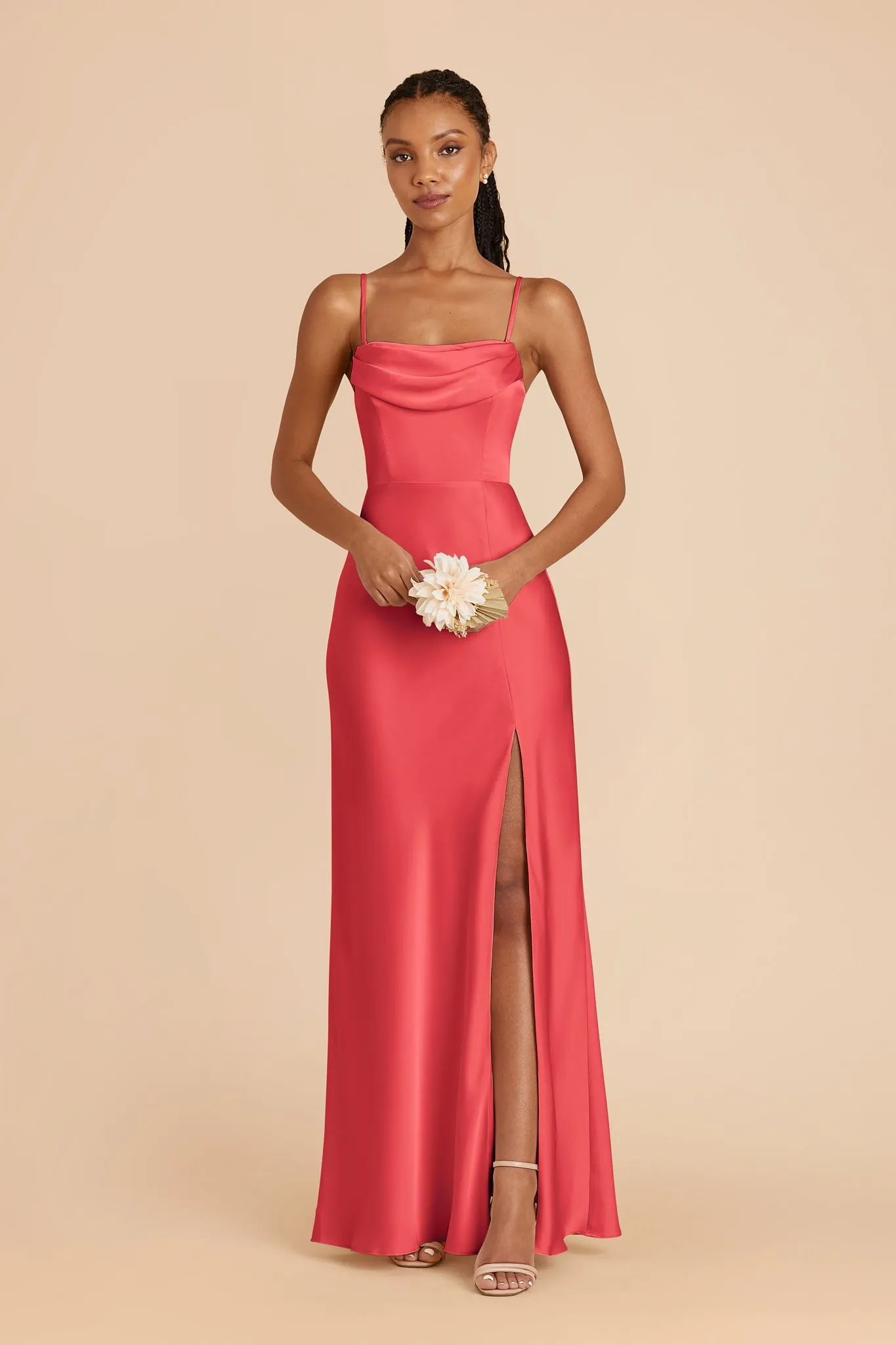 Mia Matte Satin Dress - Guava sold by Birdy Grey product image thumbnail 4