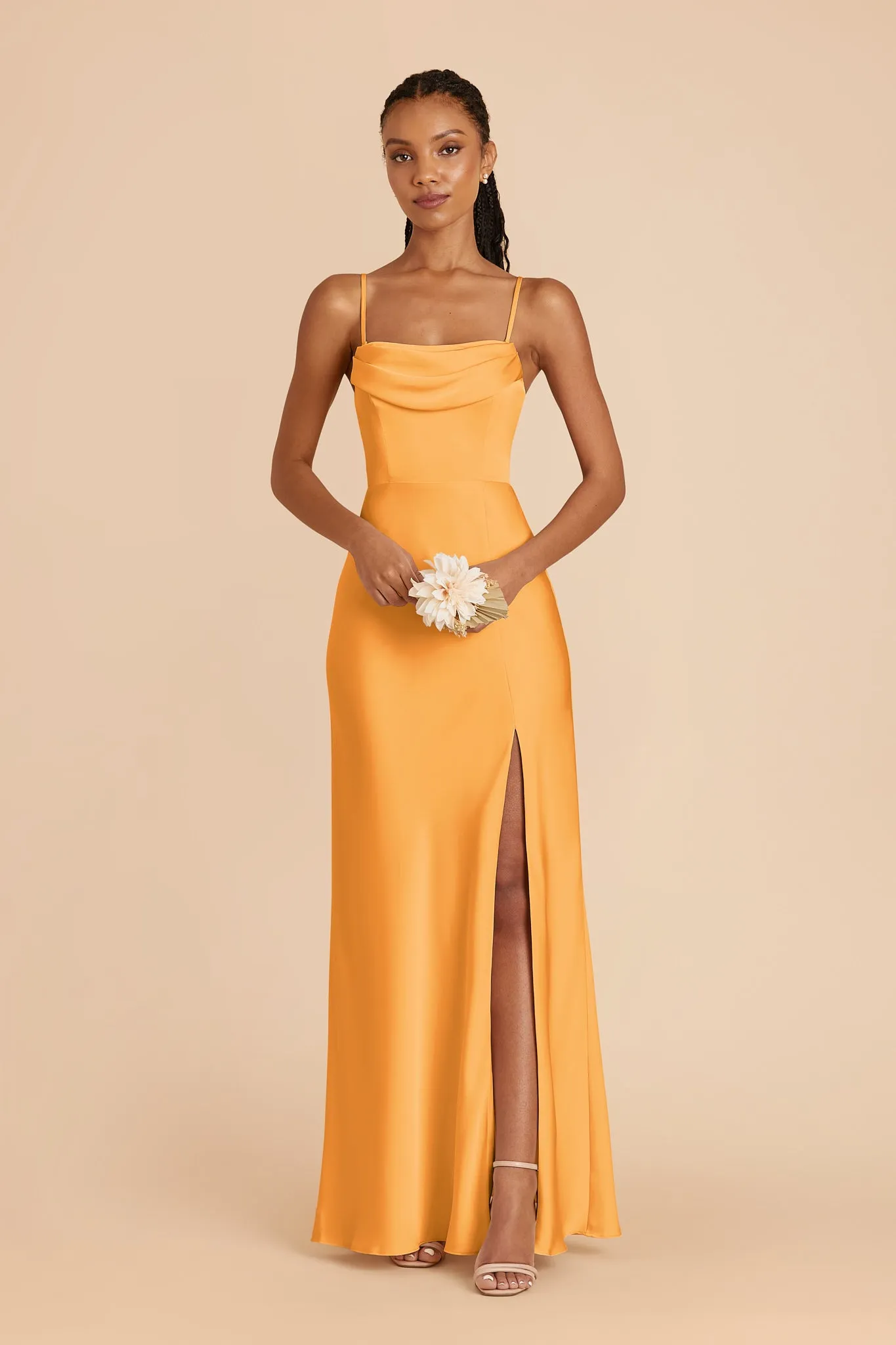 Mia Matte Satin Dress - Mango sold by Birdy Grey product image thumbnail 4