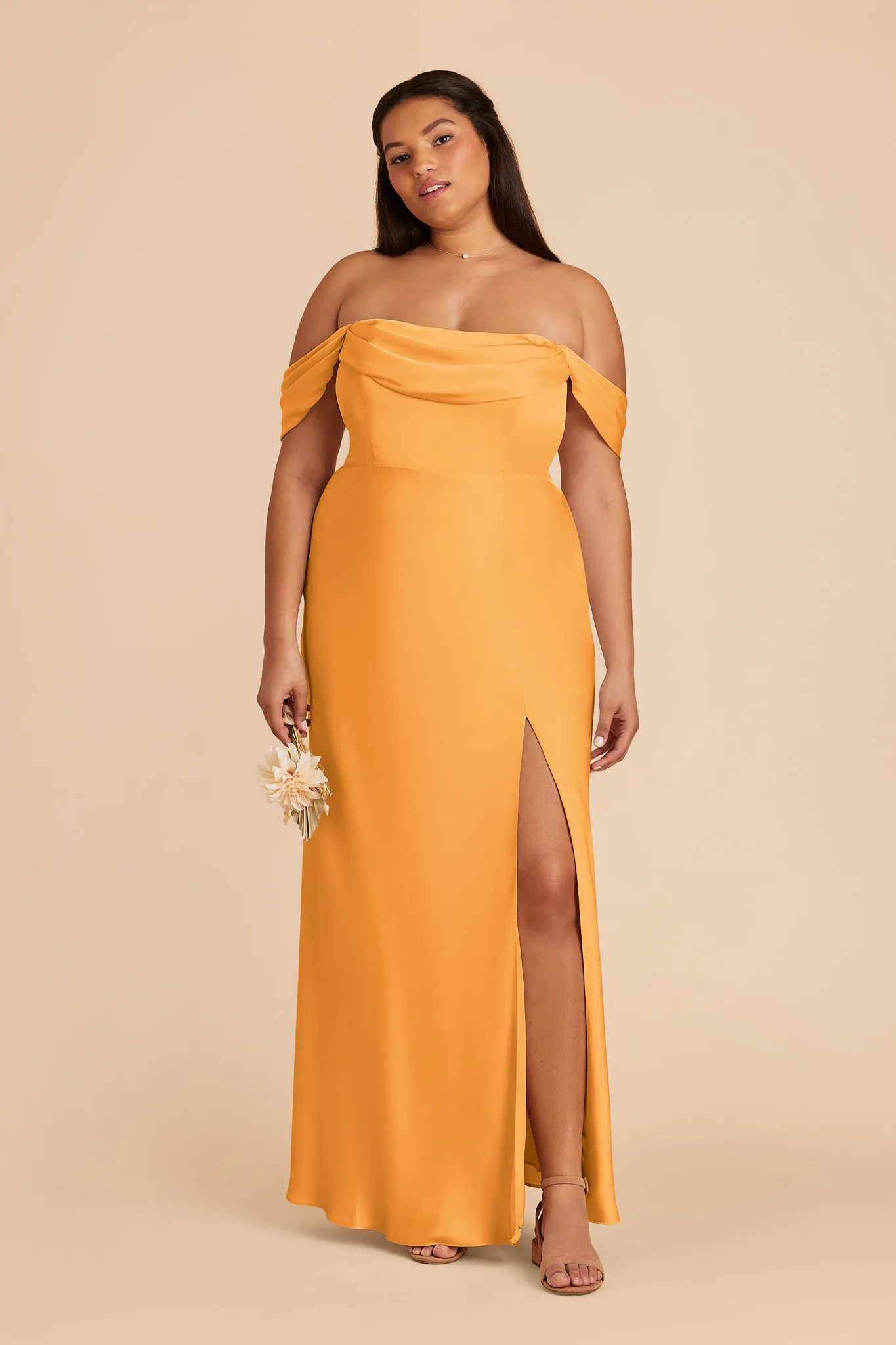 Mia Matte Satin Dress - Mango sold by Birdy Grey product image thumbnail 2