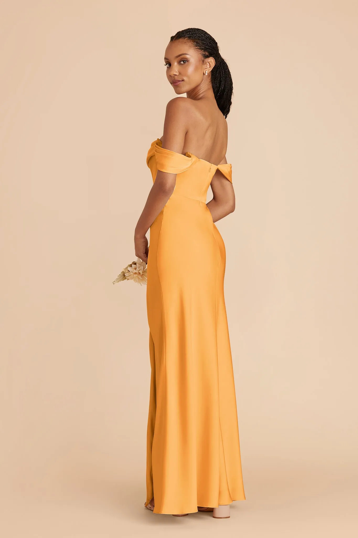 Mia Matte Satin Dress - Mango sold by Birdy Grey product image thumbnail 5