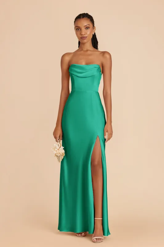Mia Matte Satin Dress - Turquoise sold by Birdy Grey