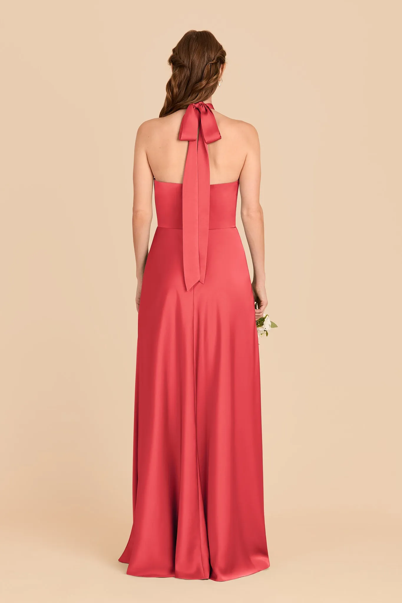 Monica Matte Satin Dress - Guava sold by Birdy Grey product image thumbnail 5