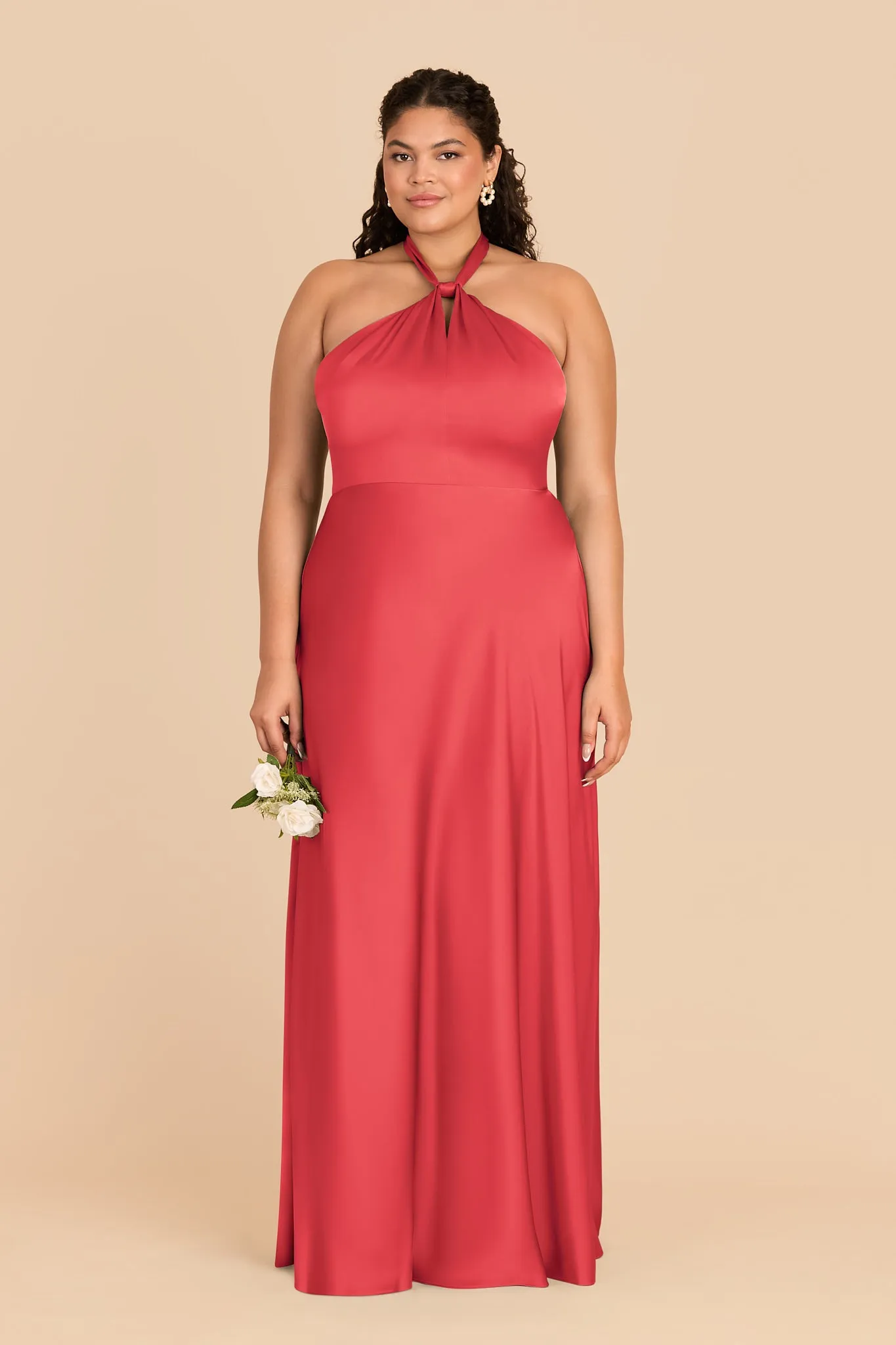 Monica Matte Satin Dress - Guava sold by Birdy Grey product image thumbnail 2
