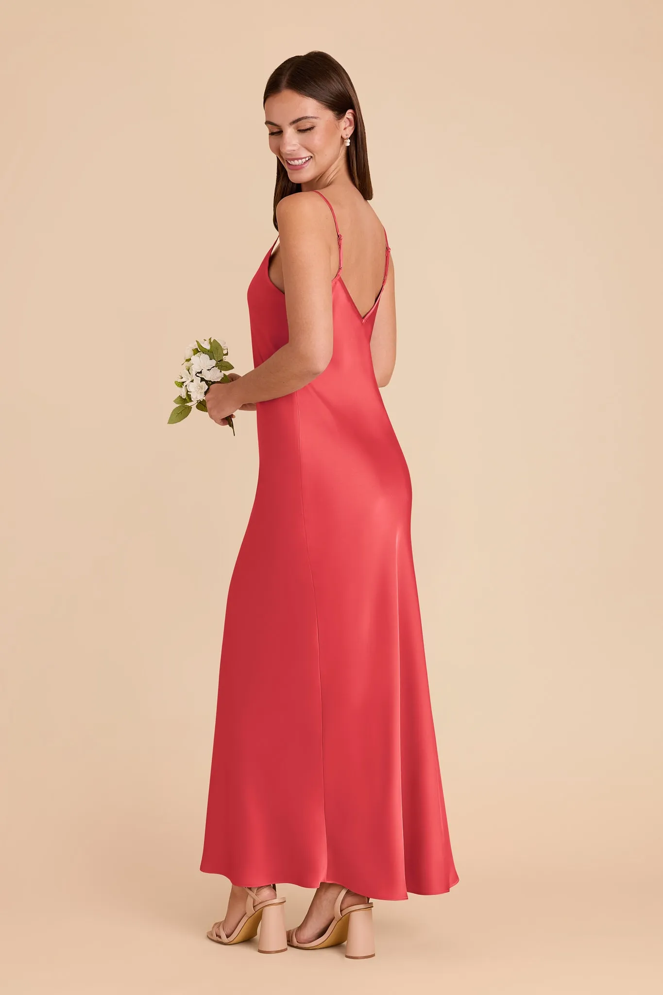 Alice Matte Satin Dress - Guava sold by Birdy Grey product image thumbnail 4