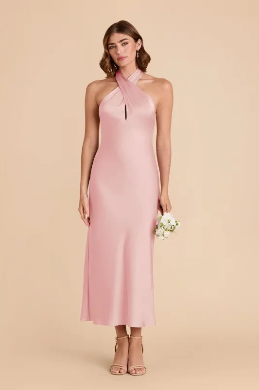 Monique Matte Satin Dress - Fondant Pink sold by Birdy Grey