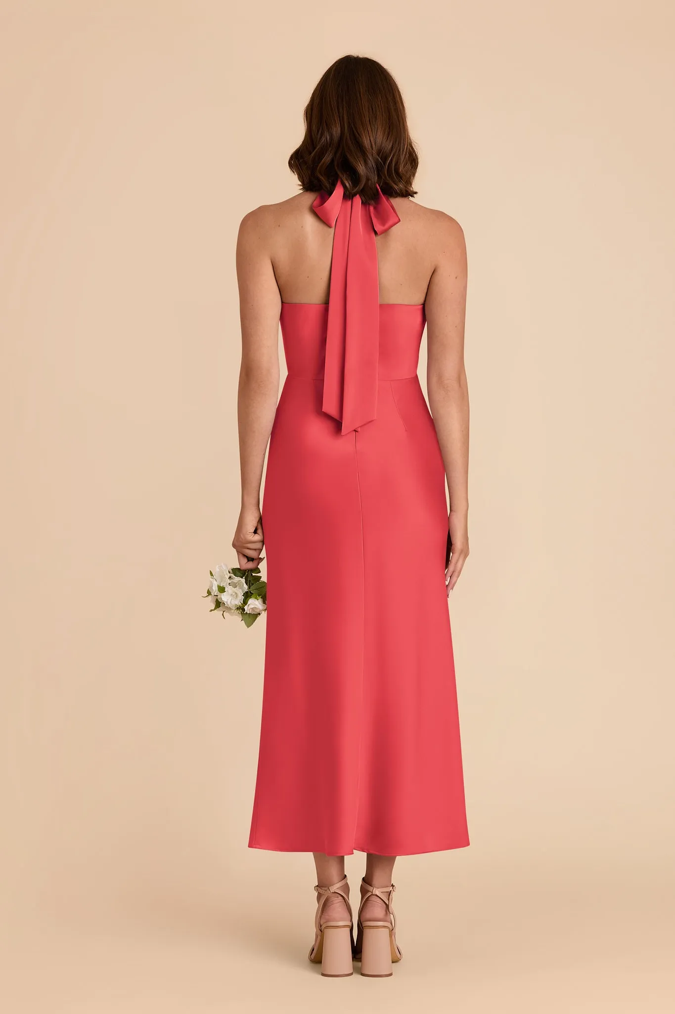 Monique Matte Satin Dress - Guava sold by Birdy Grey product image thumbnail 5