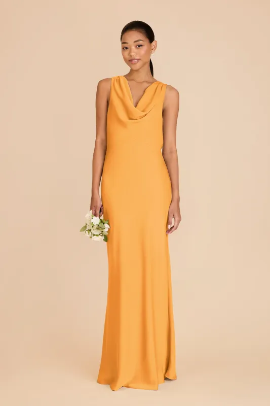 Bonnie Matte Satin Dress - Mango sold by Birdy Grey