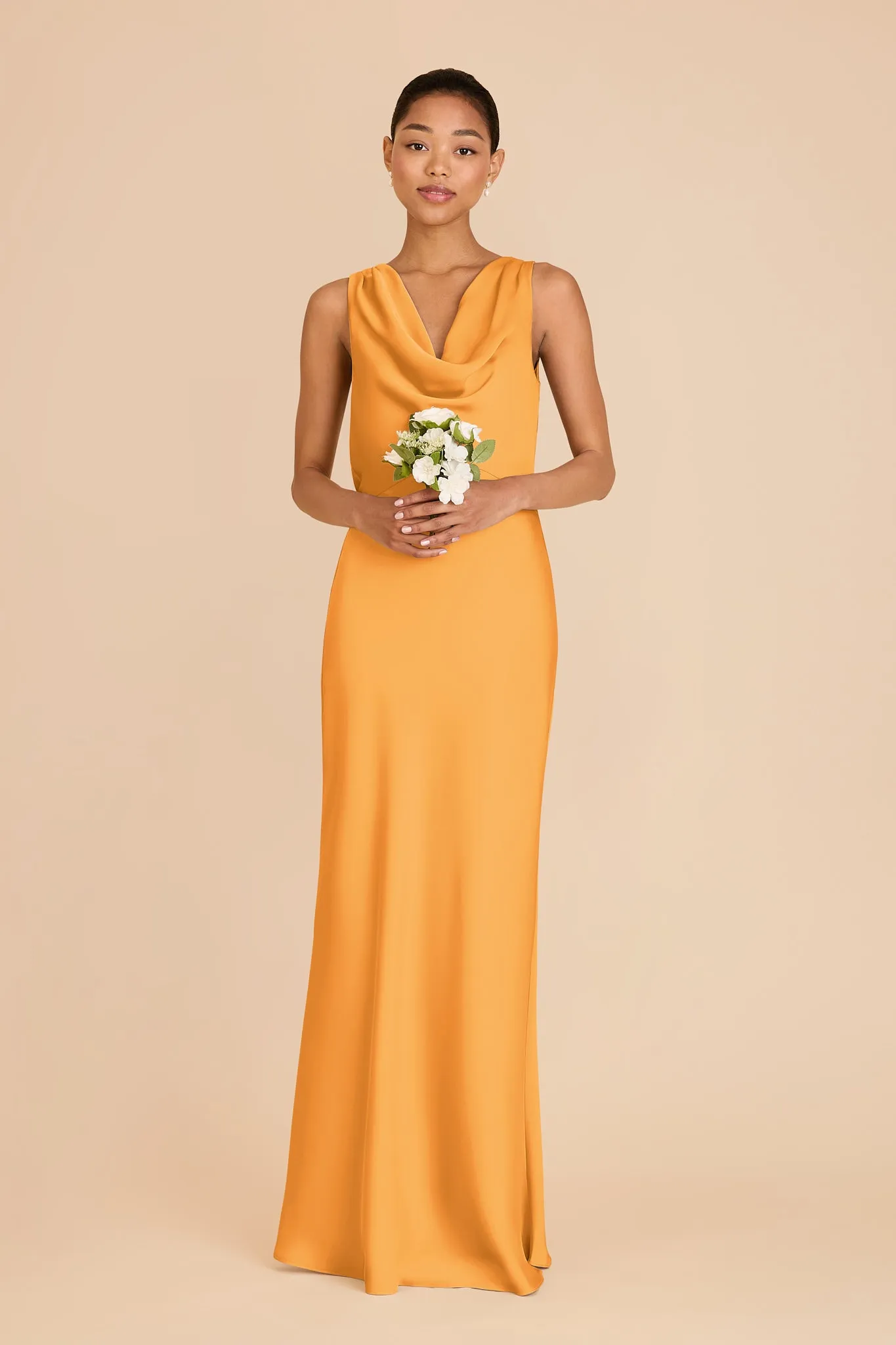 Bonnie Matte Satin Dress - Mango sold by Birdy Grey product image thumbnail 3