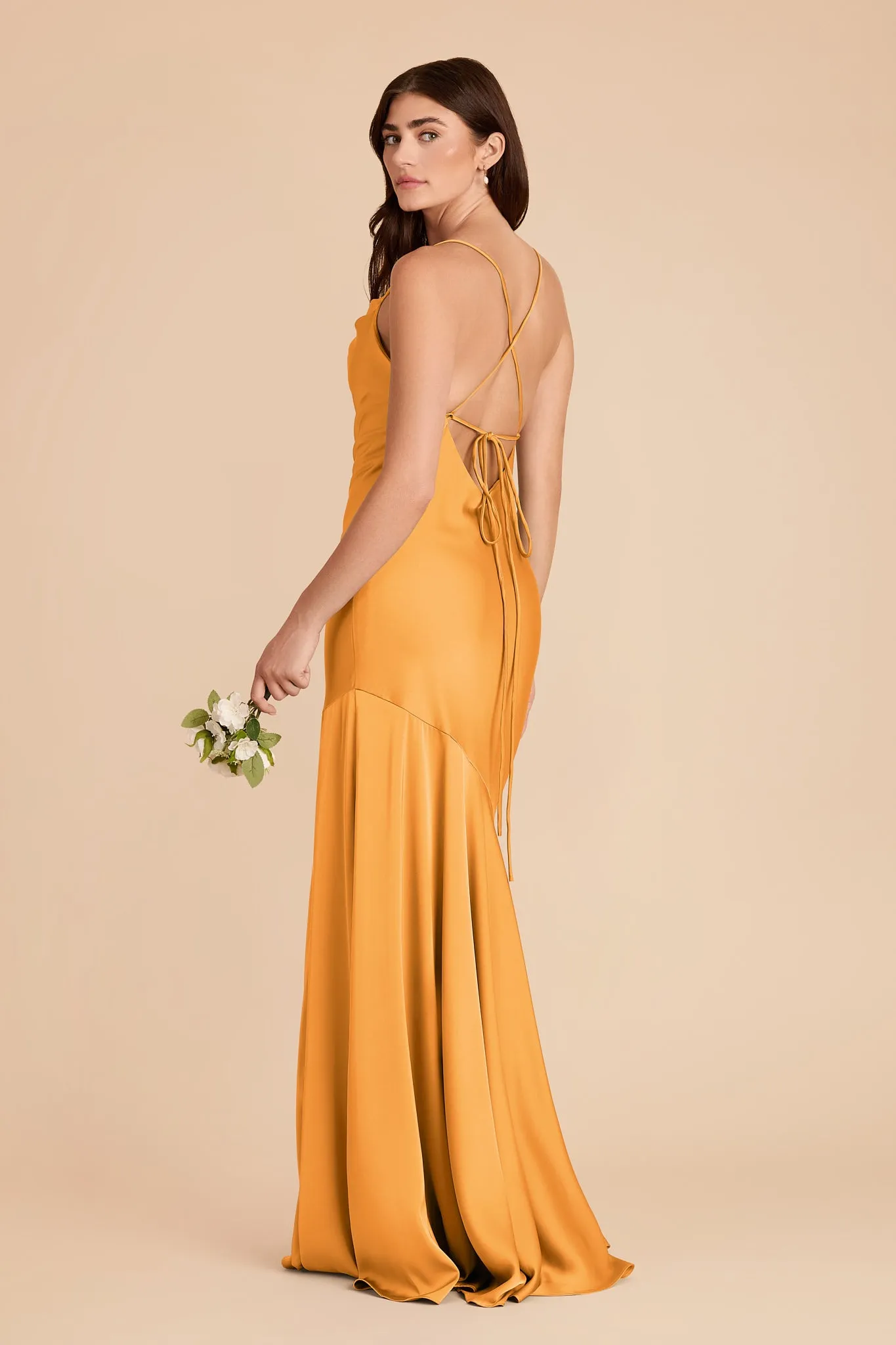 Olivia Matte Satin Dress - Mango sold by Birdy Grey product image thumbnail 5