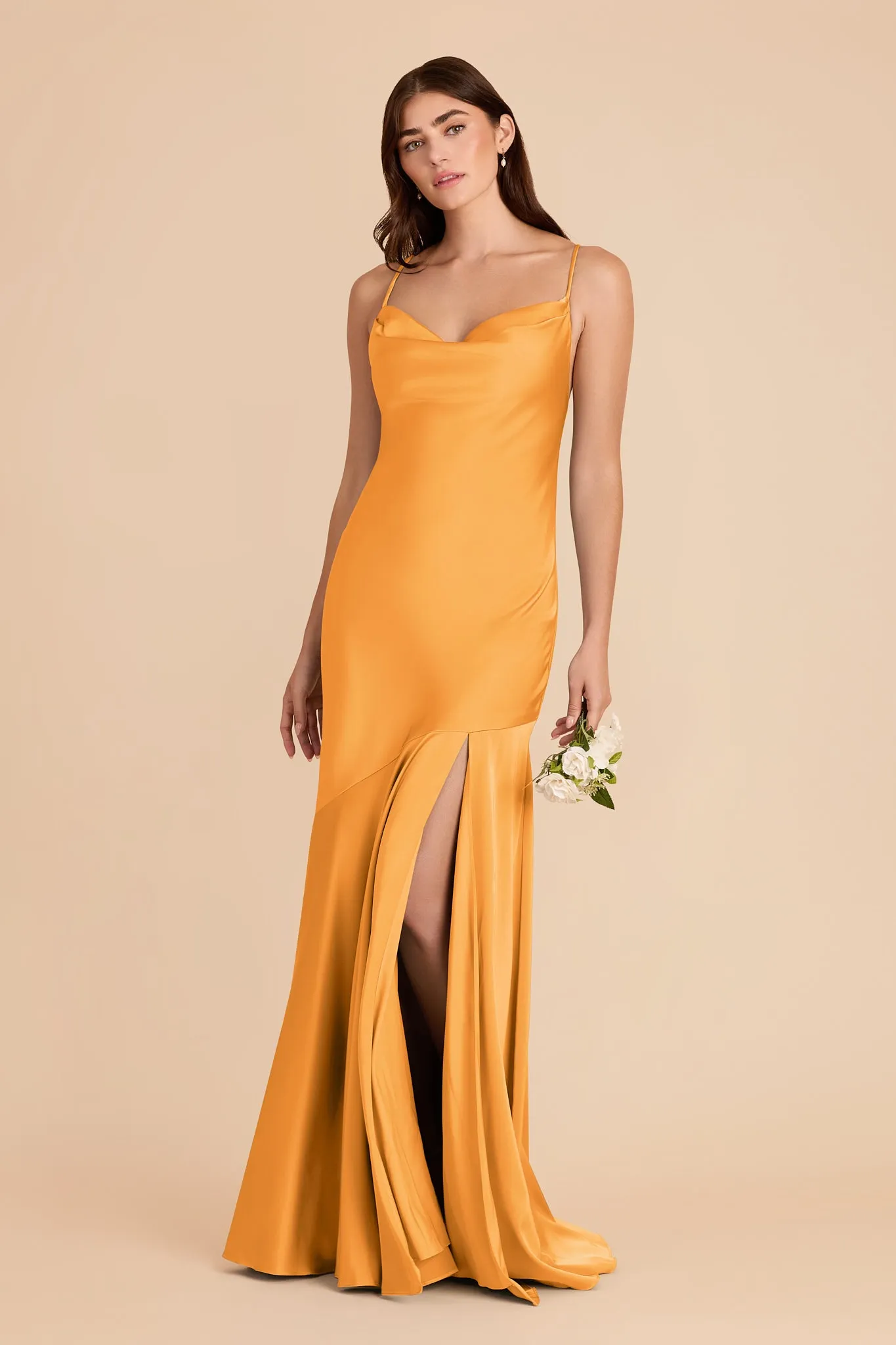 Olivia Matte Satin Dress - Mango sold by Birdy Grey product image thumbnail 3