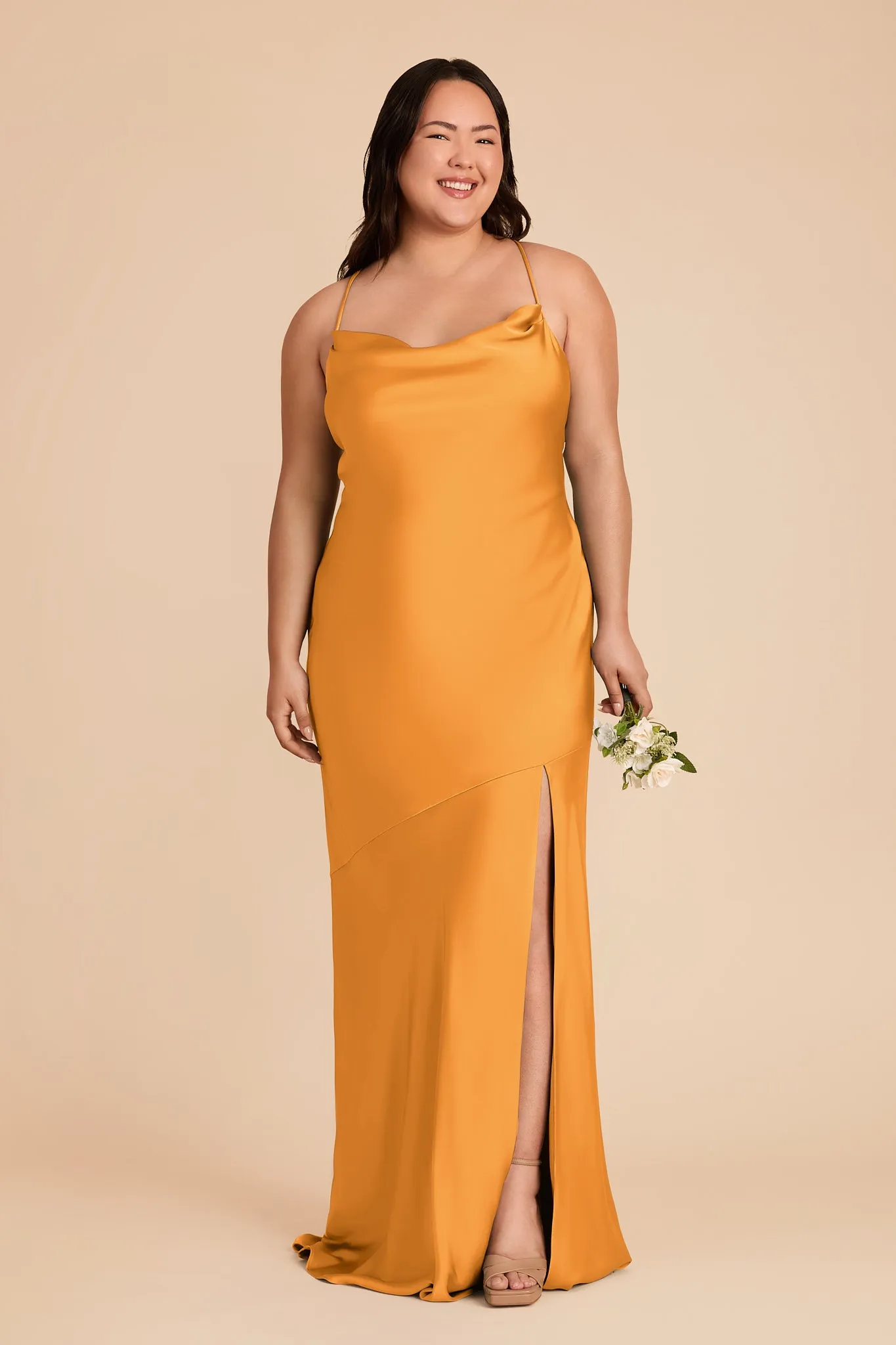 Olivia Matte Satin Dress - Mango sold by Birdy Grey product image thumbnail 2