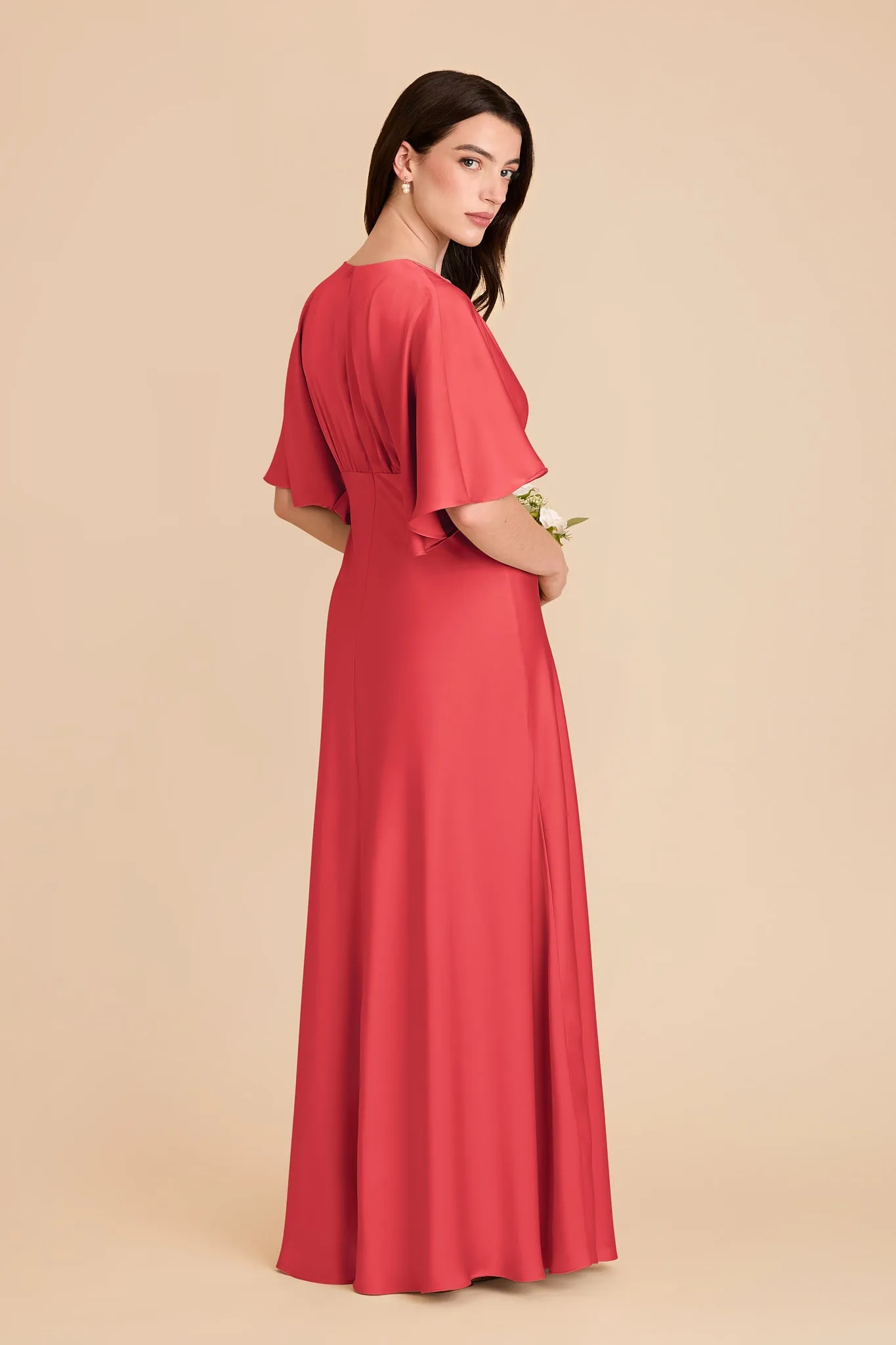 Shyla Matte Satin Dress - Guava sold by Birdy Grey product image thumbnail 4