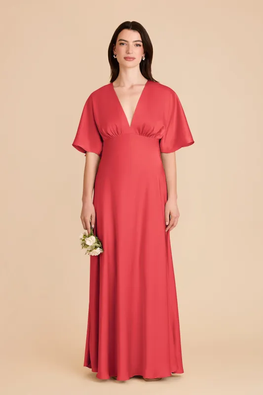 Shyla Matte Satin Dress - Guava sold by Birdy Grey