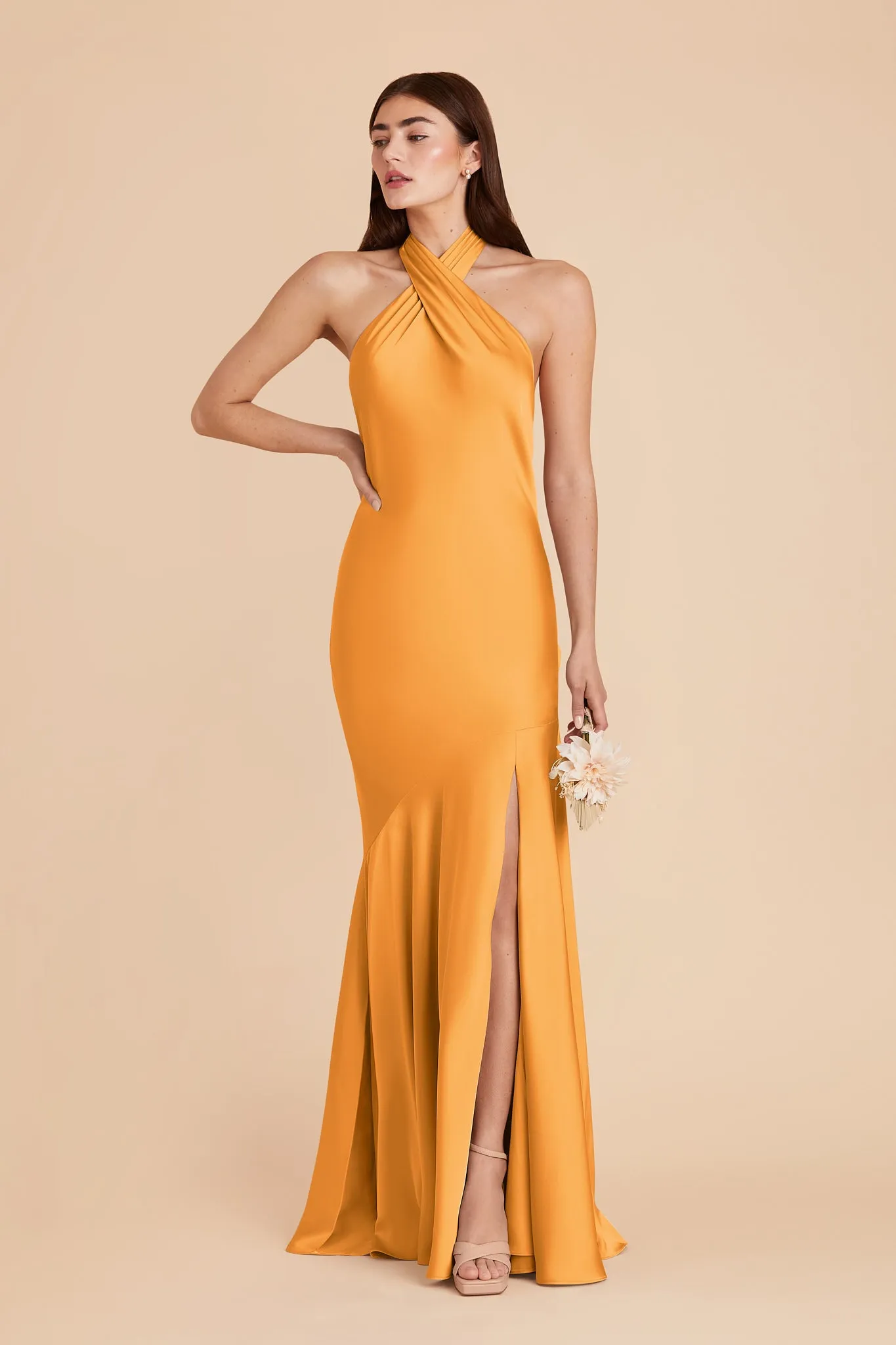 Stephanie Matte Satin Dress - Mango sold by Birdy Grey product image thumbnail 3