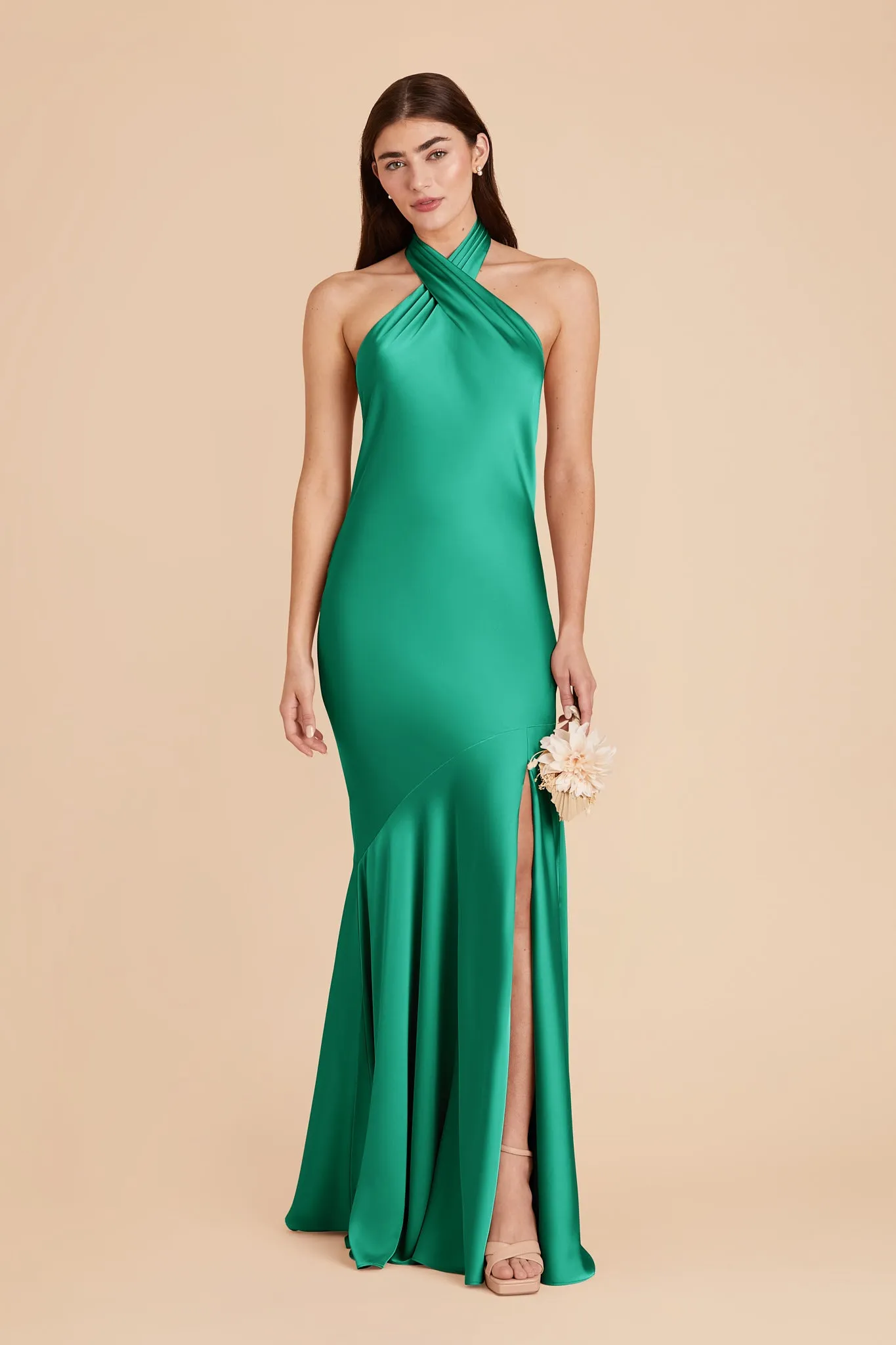Stephanie Matte Satin Dress - Turquoise sold by Birdy Grey