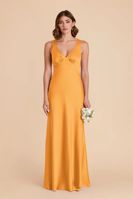 Veronica Matte Satin Dress - Mango sold by Birdy Grey