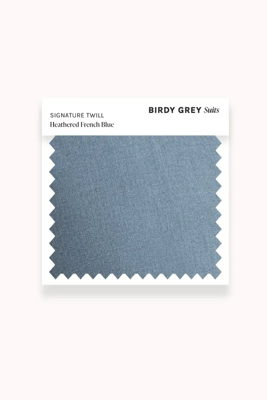 Swatch - Signature Twill in Heathered French Blue made by Birdy Grey