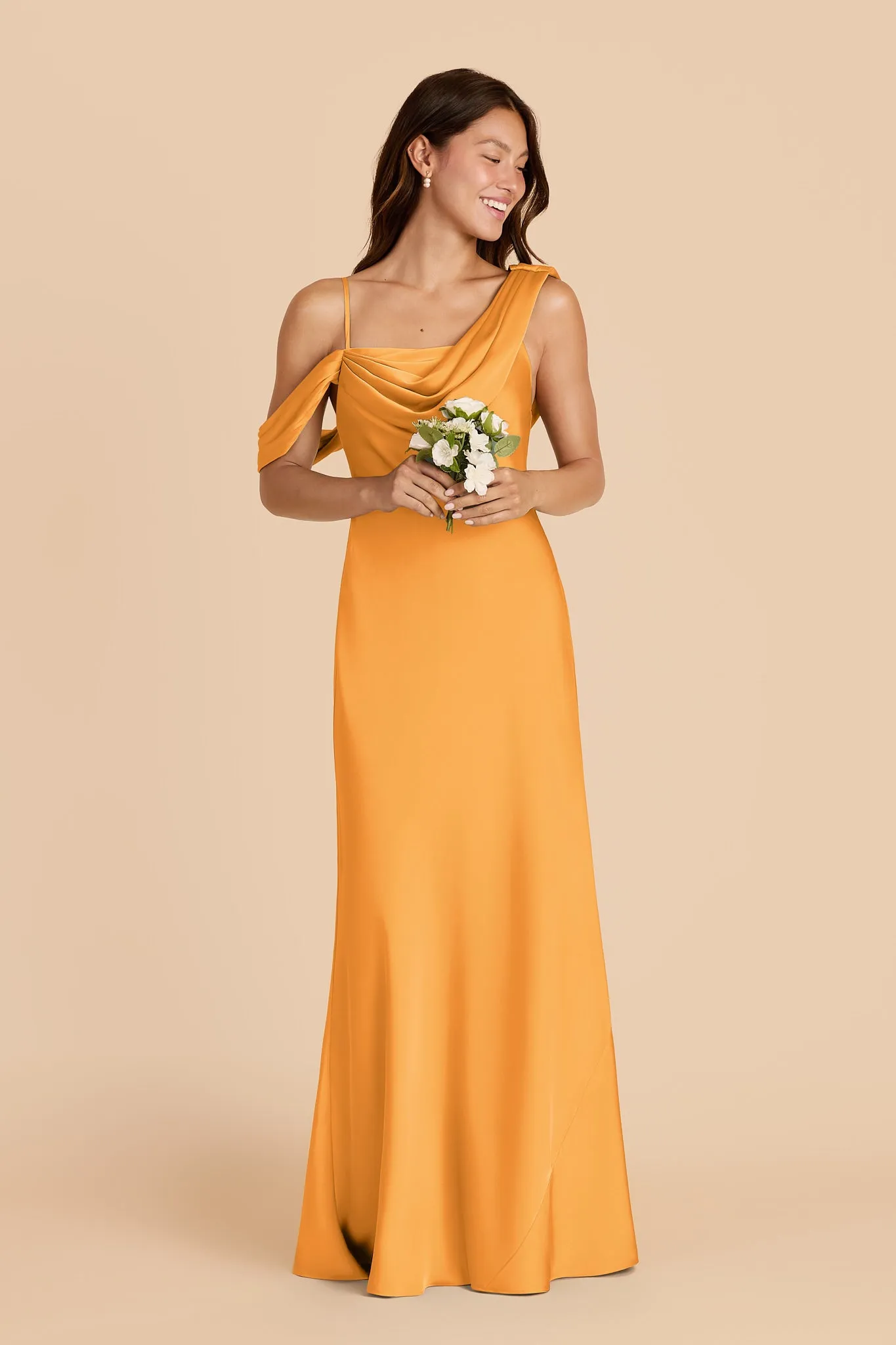 Freya Matte Satin Dress - Mango sold by Birdy Grey product image thumbnail 3