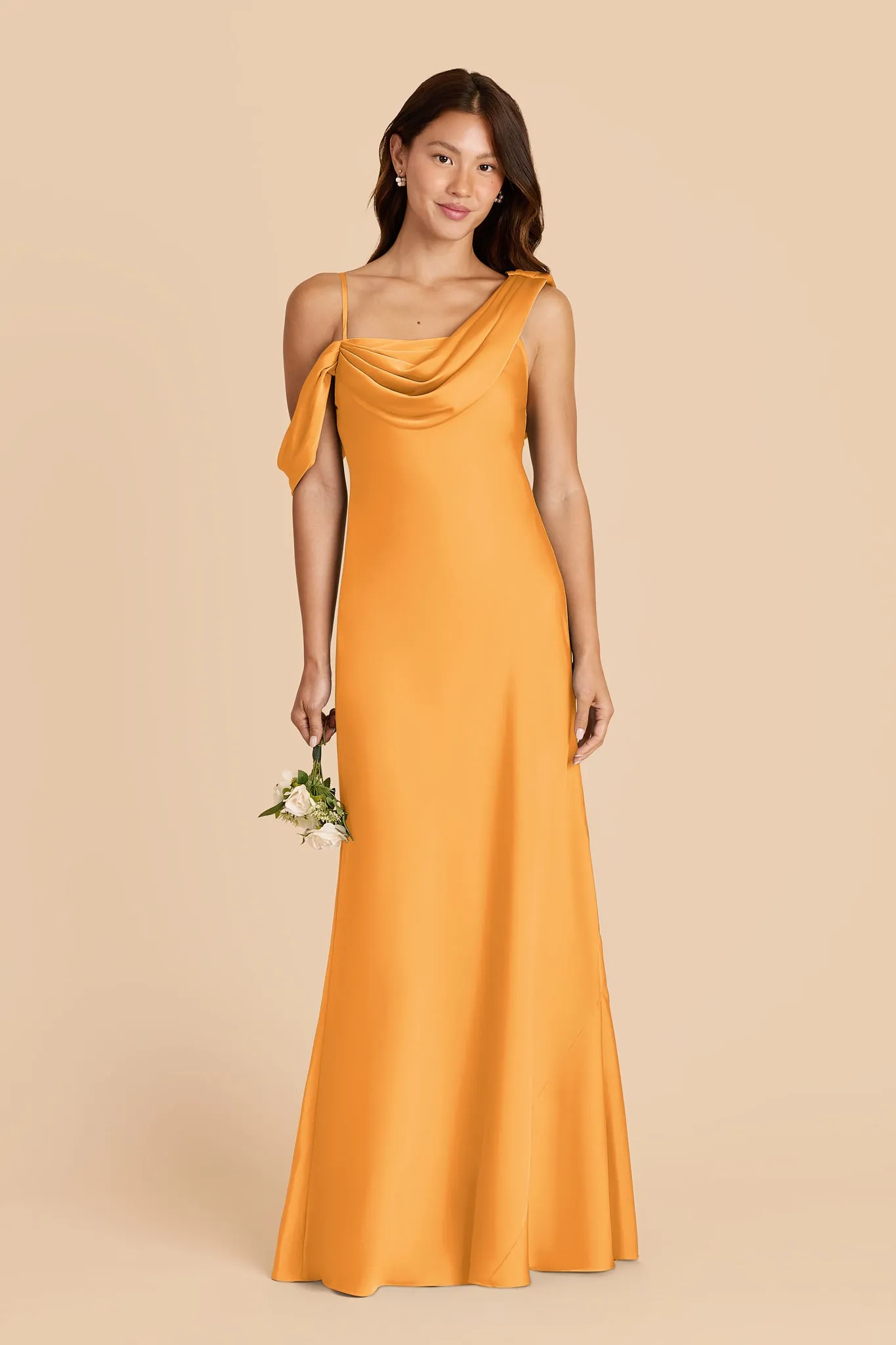 Freya Matte Satin Dress - Mango sold by Birdy Grey