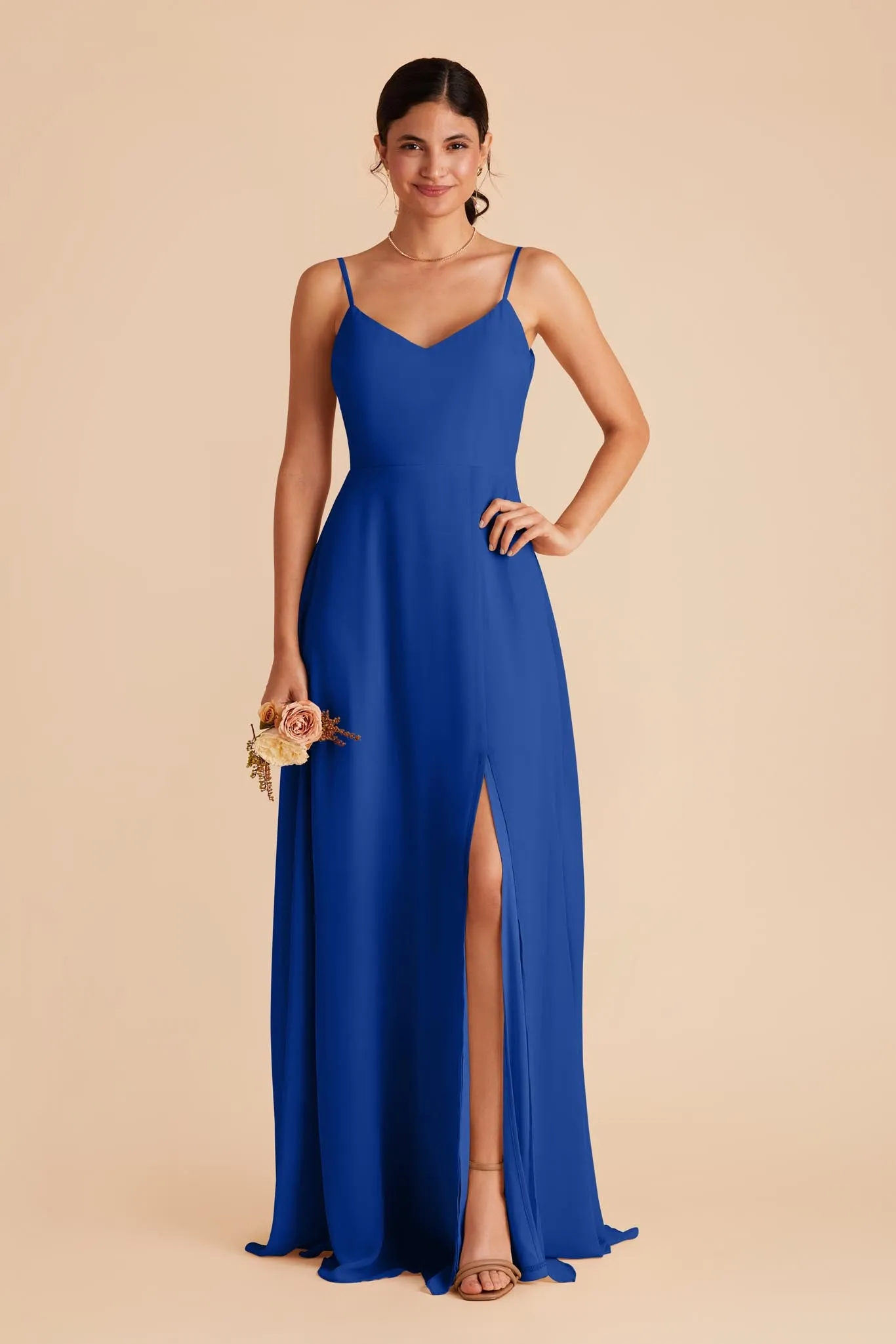 Devin Chiffon Dress With Slit - Cobalt Blue sold by Birdy Grey product image thumbnail 3