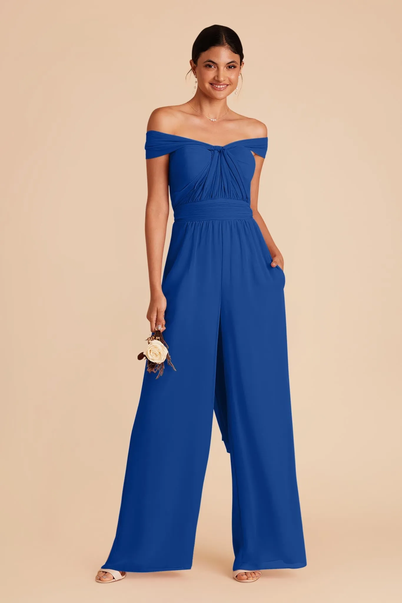 Gigi Chiffon Jumpsuit - Cobalt Blue sold by Birdy Grey product image thumbnail 3