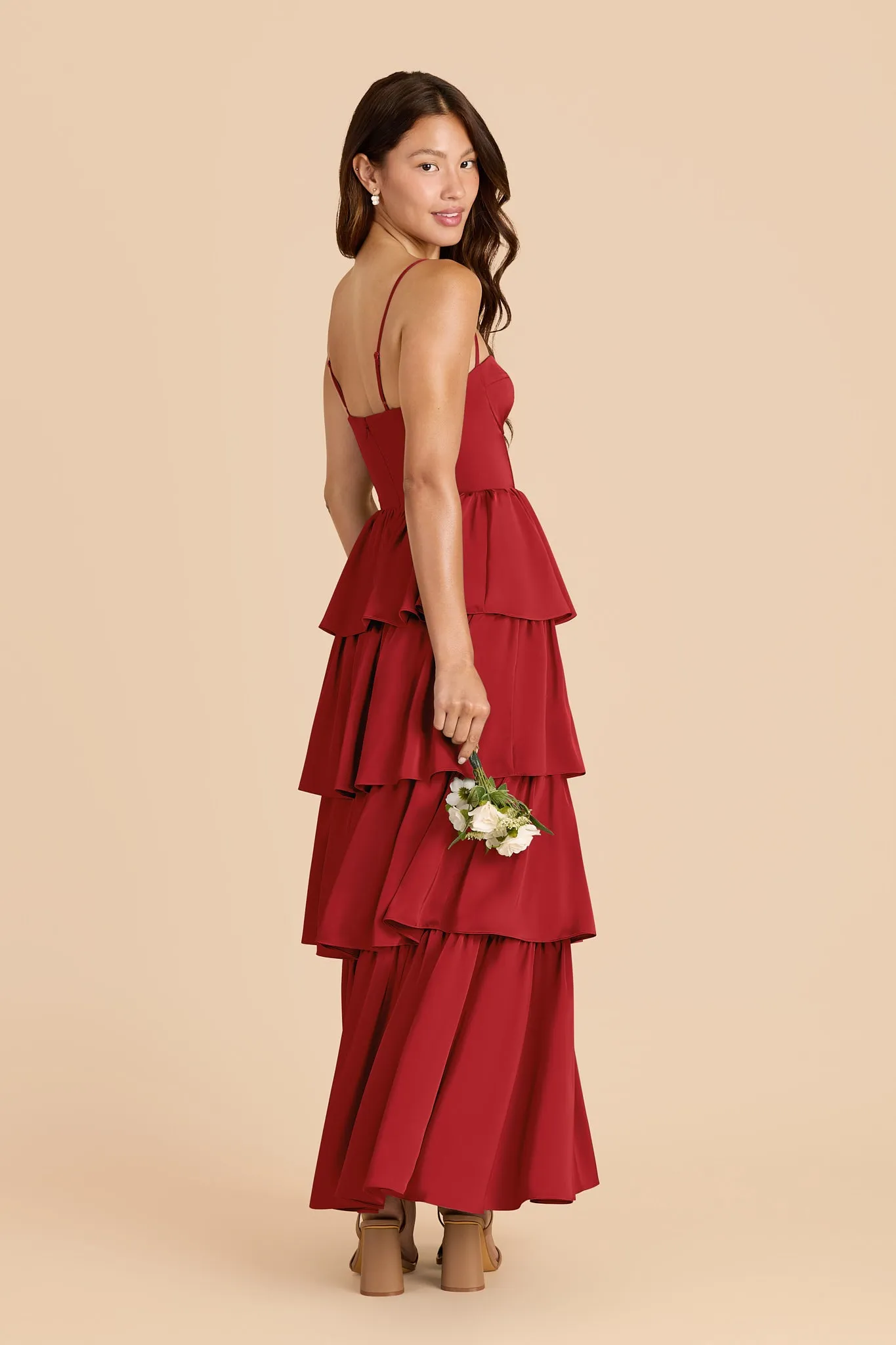 Lola Matte Satin Dress - Ruby Red sold by Birdy Grey product image thumbnail 3