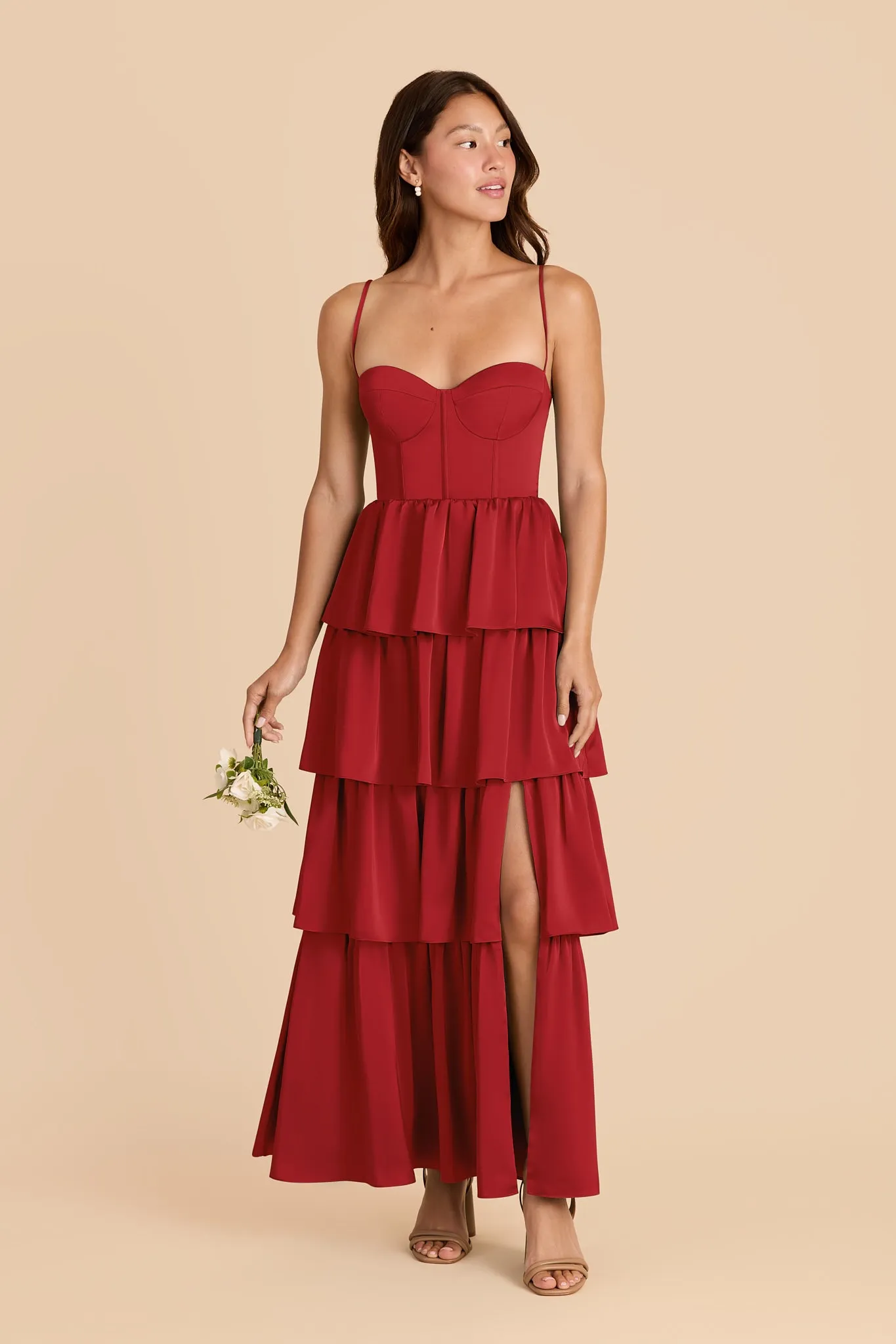 Lola Matte Satin Dress - Ruby Red sold by Birdy Grey product image thumbnail 2