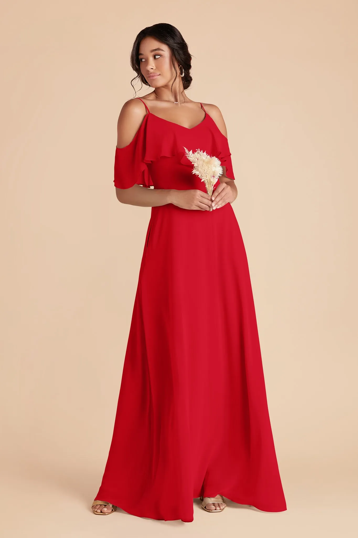 Jane Chiffon Dress - Ruby Red sold by Birdy Grey product image thumbnail 3