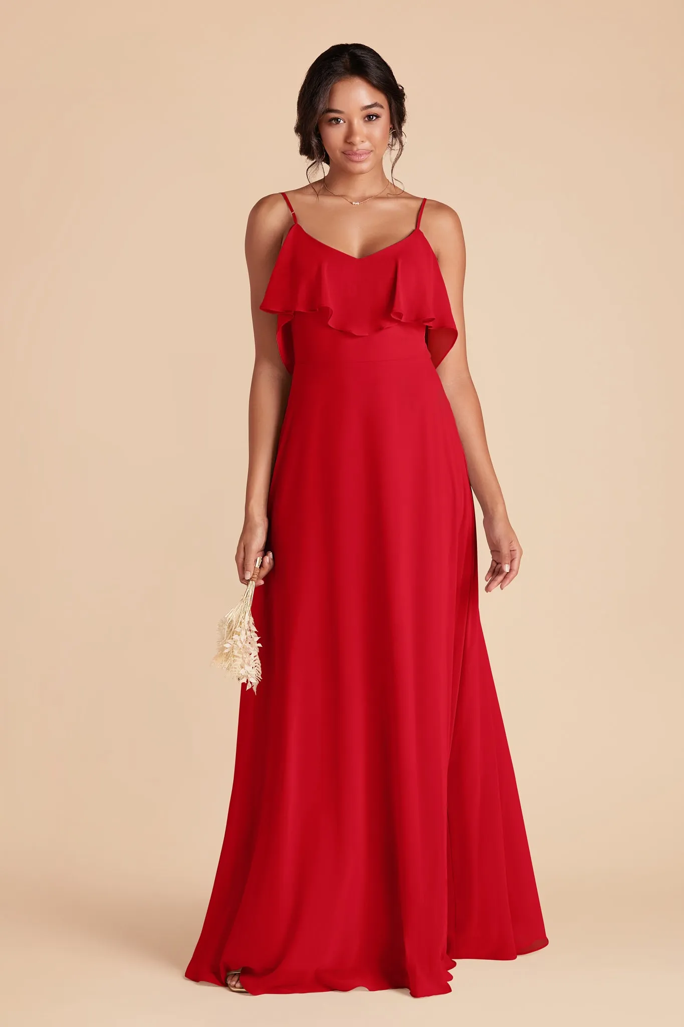 Jane Chiffon Dress - Ruby Red sold by Birdy Grey