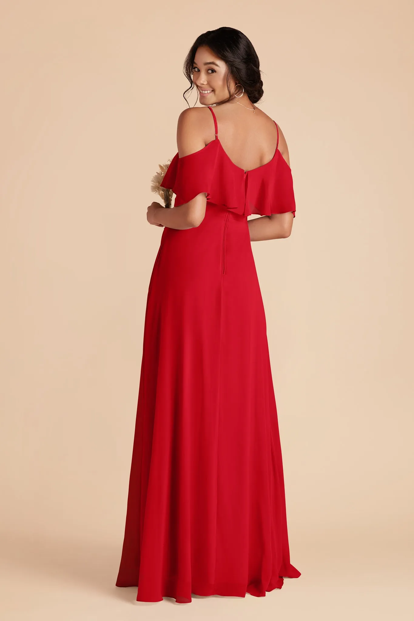 Jane Chiffon Dress - Ruby Red sold by Birdy Grey product image thumbnail 4