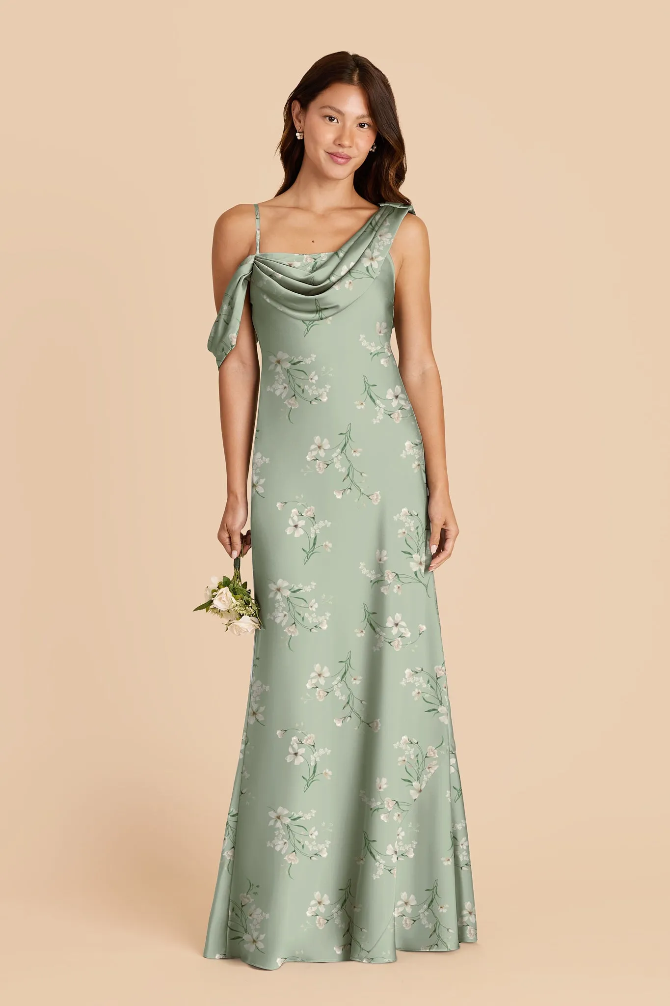 Freya Matte Satin Dress - Sage Le Fleur sold by Birdy Grey