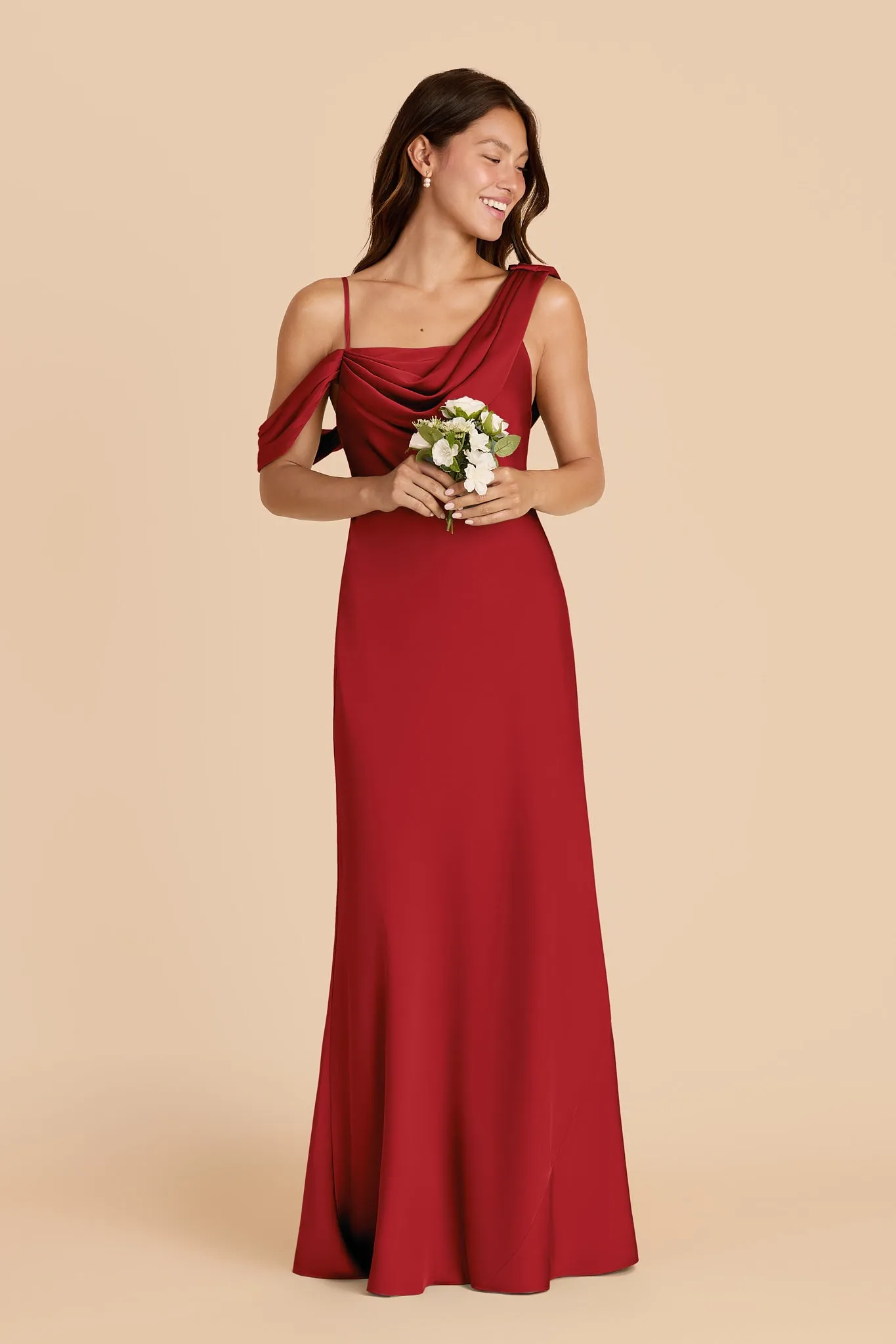 Freya Matte Satin Dress - Ruby Red sold by Birdy Grey product image thumbnail 3