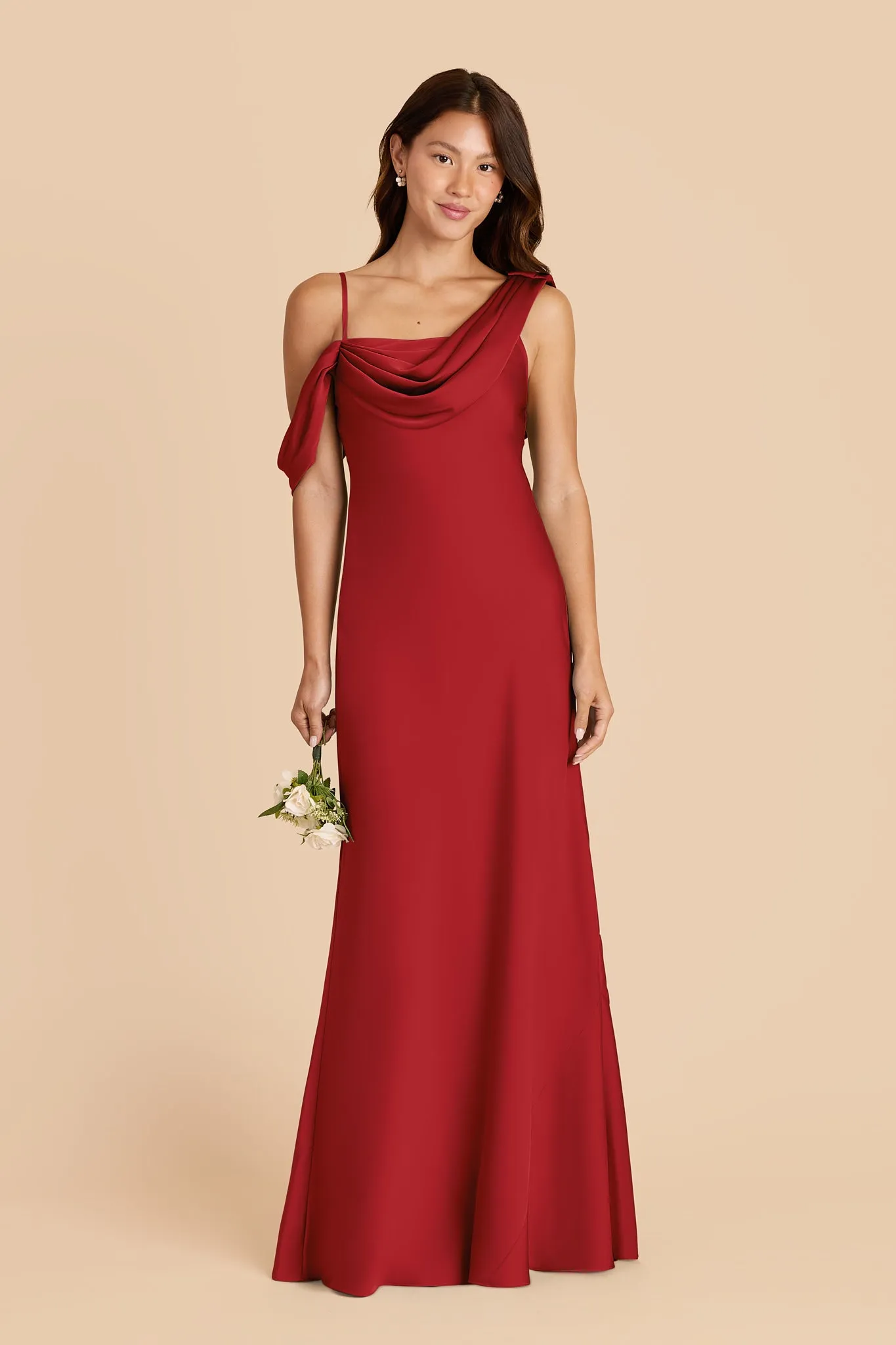 Freya Matte Satin Dress - Ruby Red sold by Birdy Grey