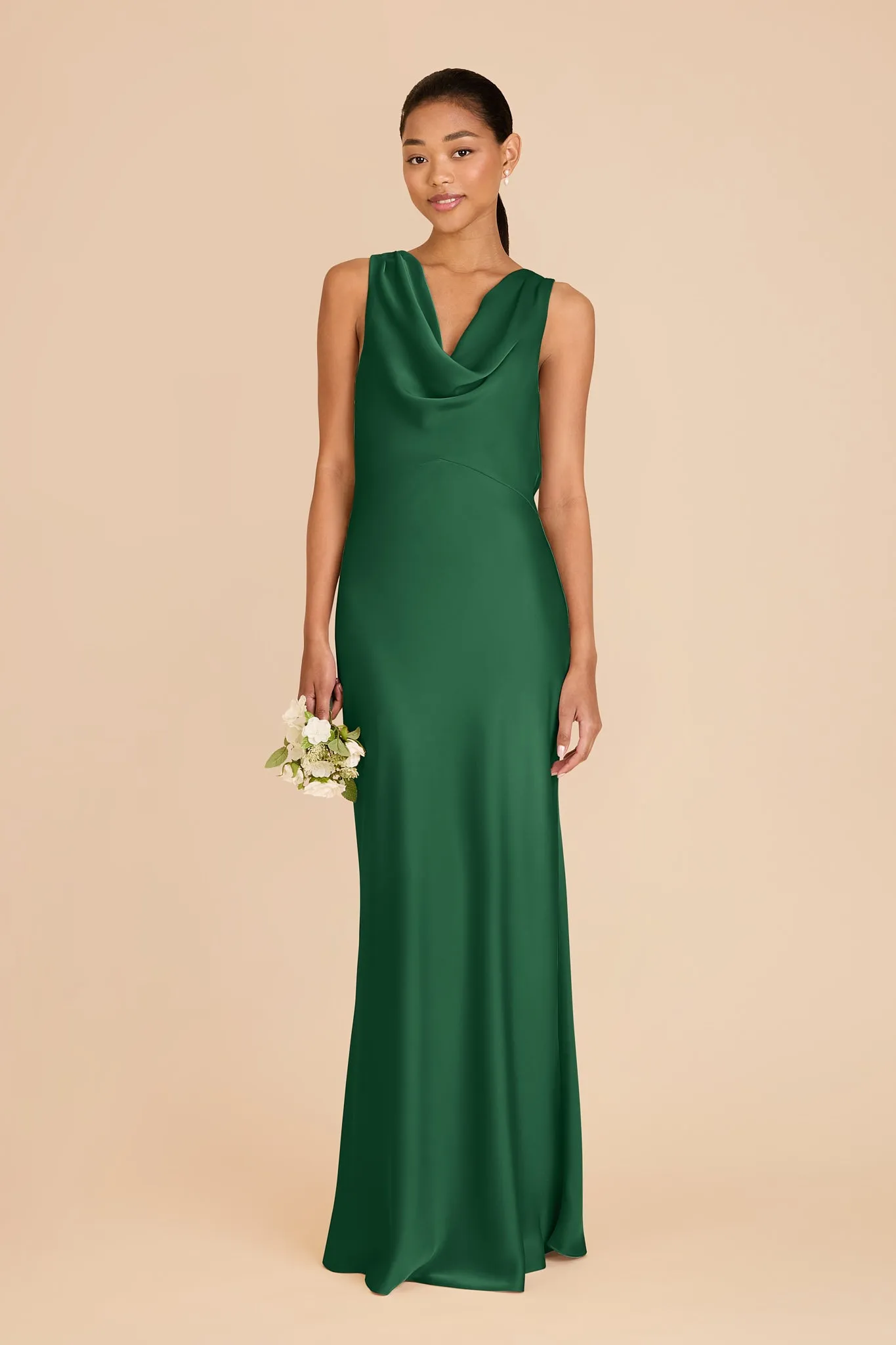 Bonnie Matte Satin Dress - Forest Green sold by Birdy Grey
