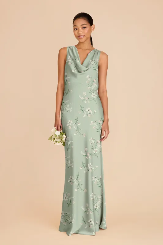 Bonnie Matte Satin Dress - Sage Le Fleur sold by Birdy Grey
