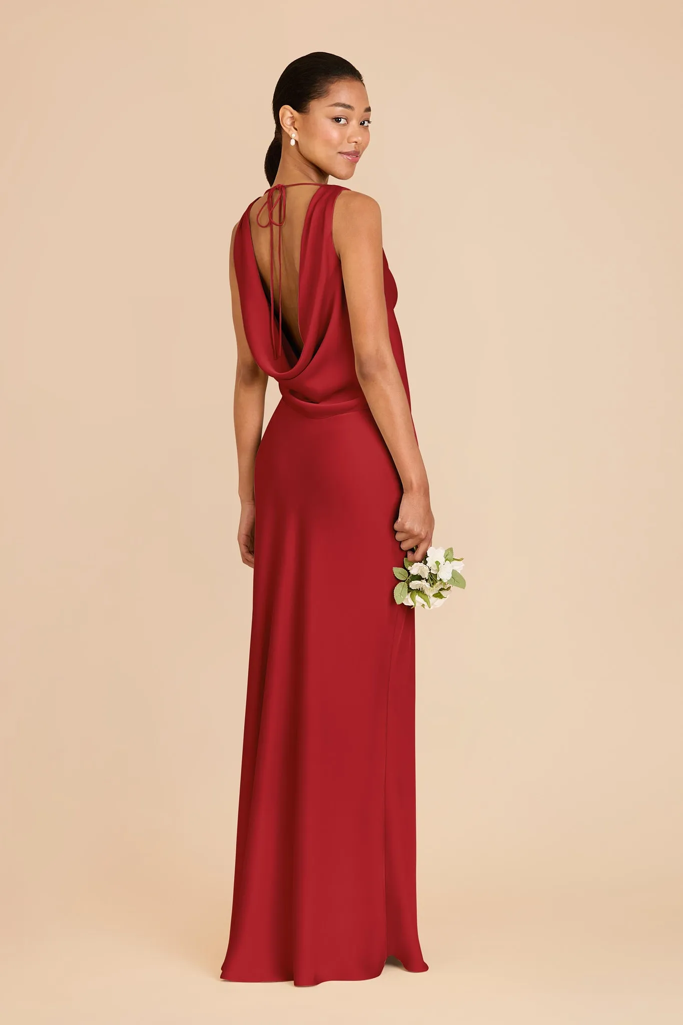 Bonnie Matte Satin Dress - Ruby Red sold by Birdy Grey product image thumbnail 4