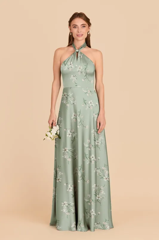 Monica Matte Satin Dress - Sage Le Fleur sold by Birdy Grey