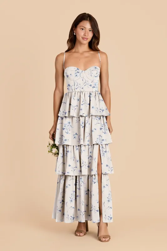 Lola Matte Satin Dress - Blue Le Fleur sold by Birdy Grey