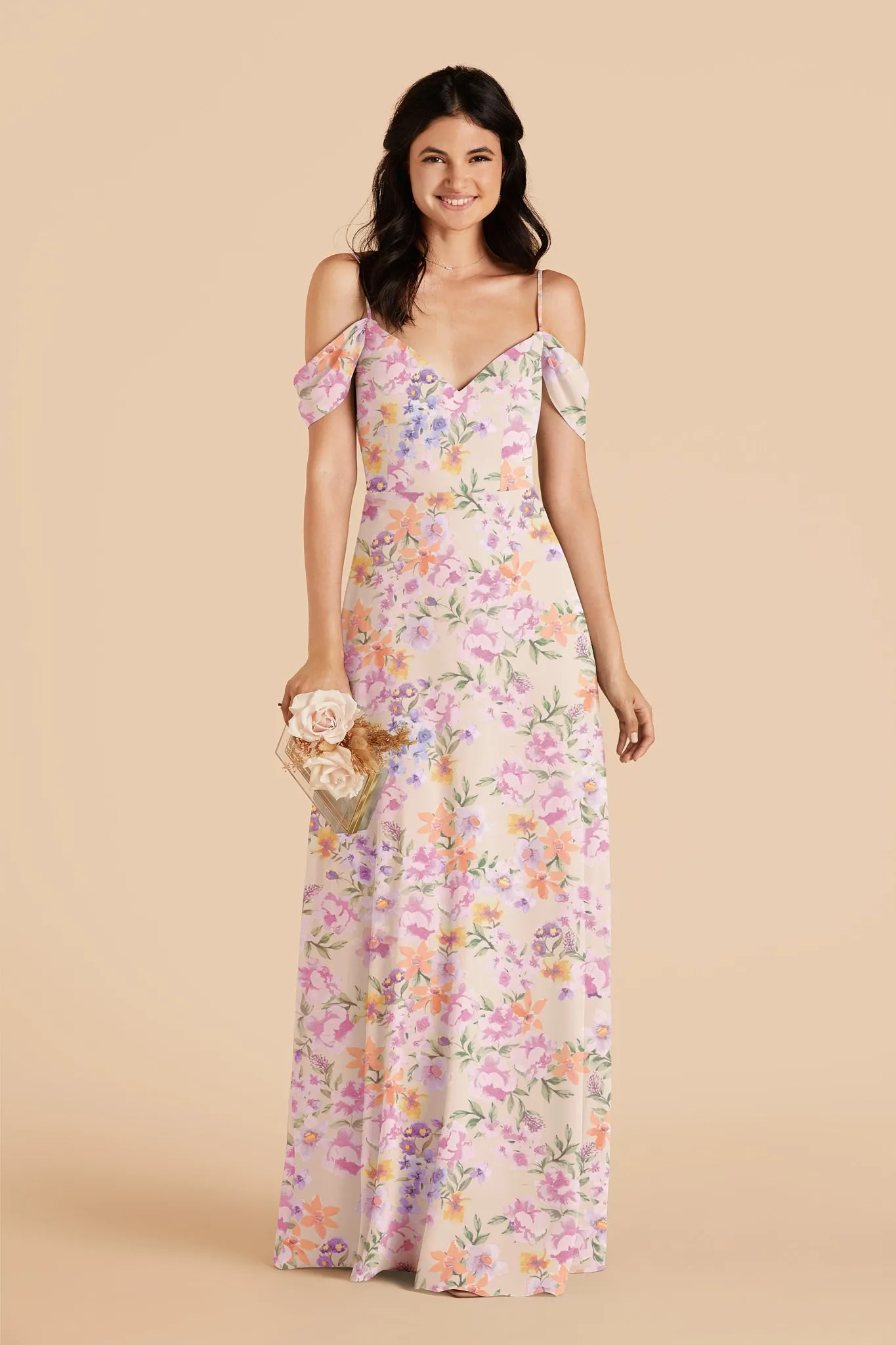 Devin Chiffon Dress - Botanical Blooms sold by Birdy Grey