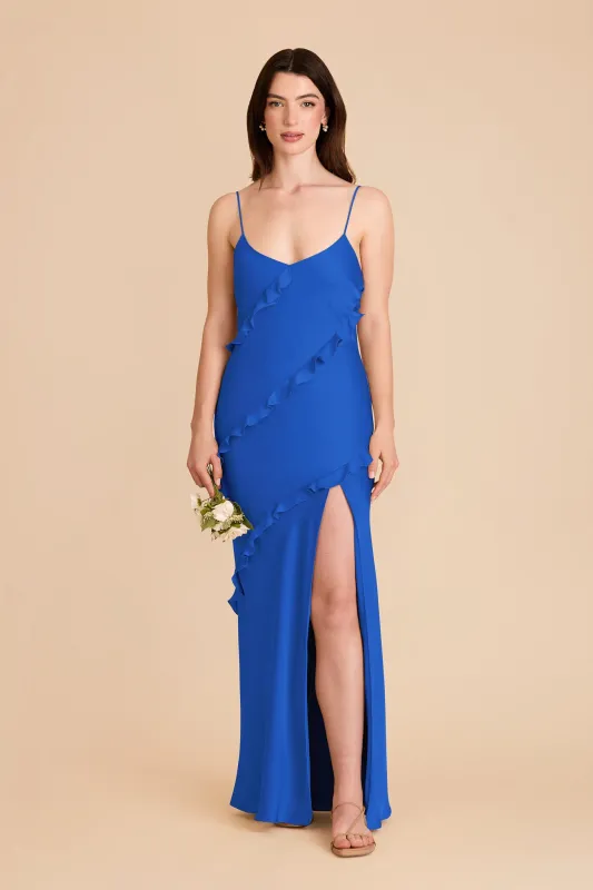 Valentina Matte Satin Dress - Cobalt Blue sold by Birdy Grey