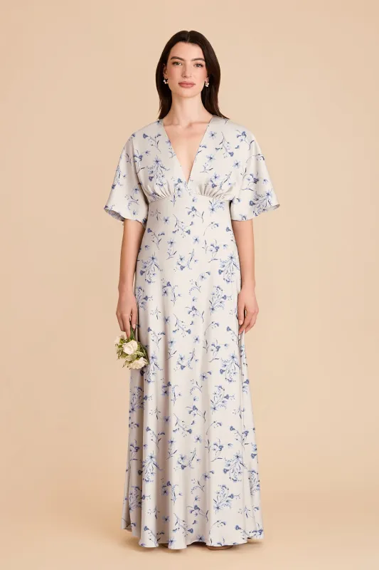 Shyla Matte Satin Dress - Blue Le Fleur sold by Birdy Grey