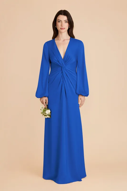 Juniper Matte Satin Dress - Cobalt Blue sold by Birdy Grey