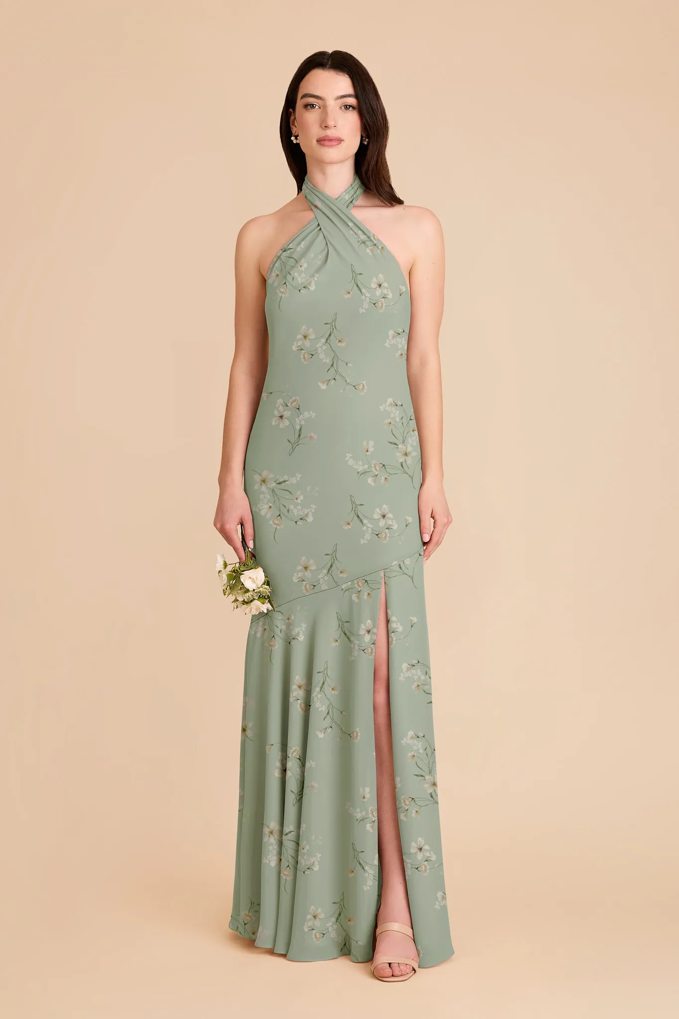 Stephanie Chiffon Dress - Sage Le Fleur sold by Birdy Grey