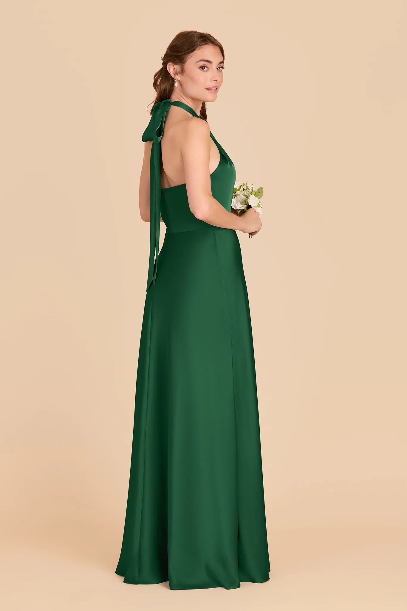 Monica Matte Satin Dress - Forest Green sold by Birdy Grey product image thumbnail 4
