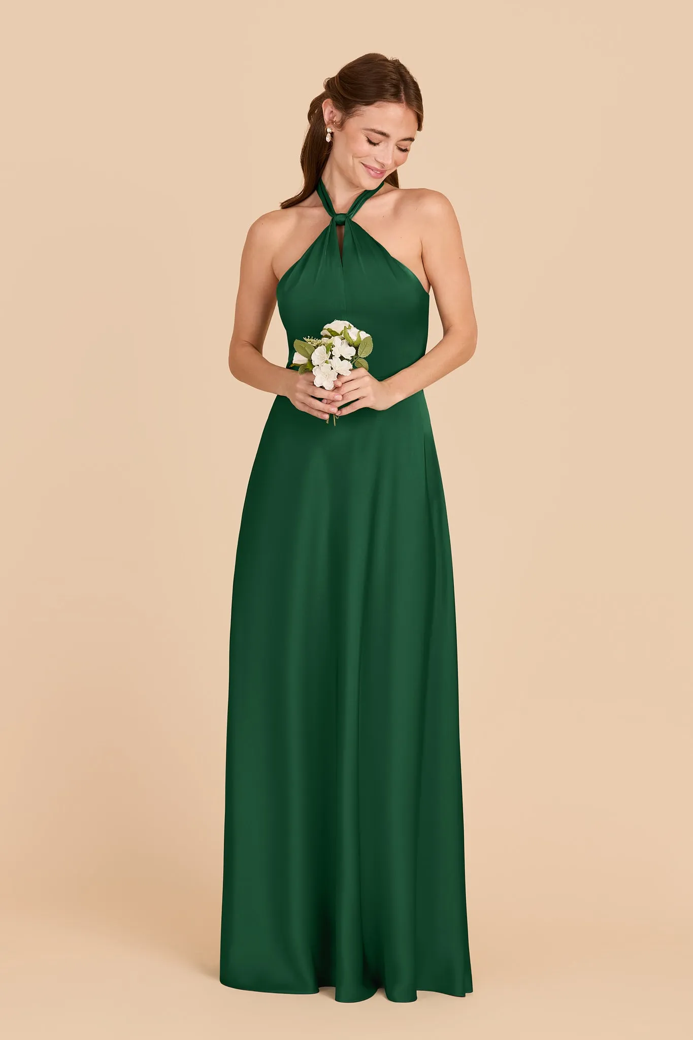 Monica Matte Satin Dress - Forest Green sold by Birdy Grey product image thumbnail 3