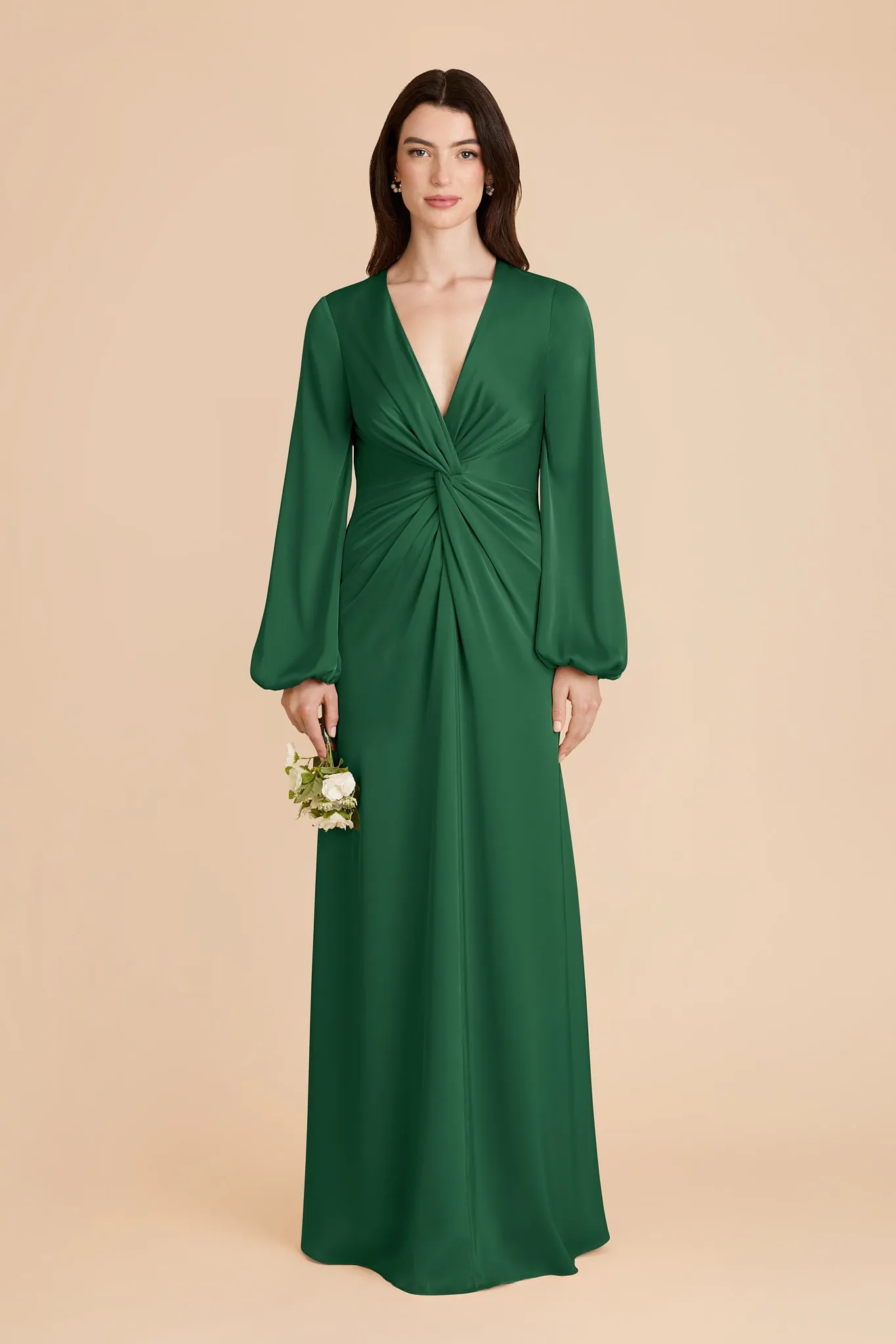 Juniper Matte Satin Dress - Forest Green sold by Birdy Grey