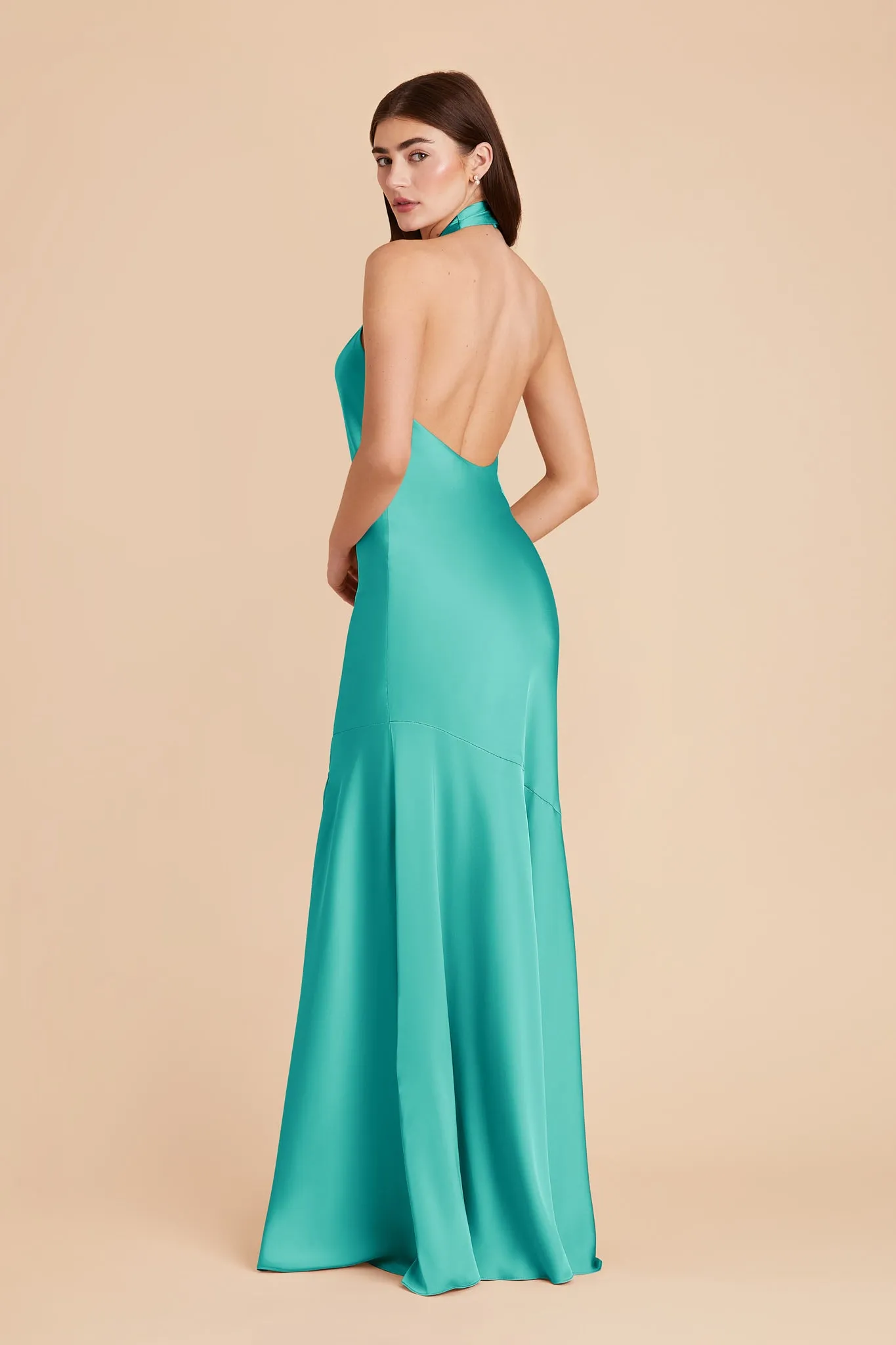 Stephanie Matte Satin Dress - Aquamarine sold by Birdy Grey product image thumbnail 5