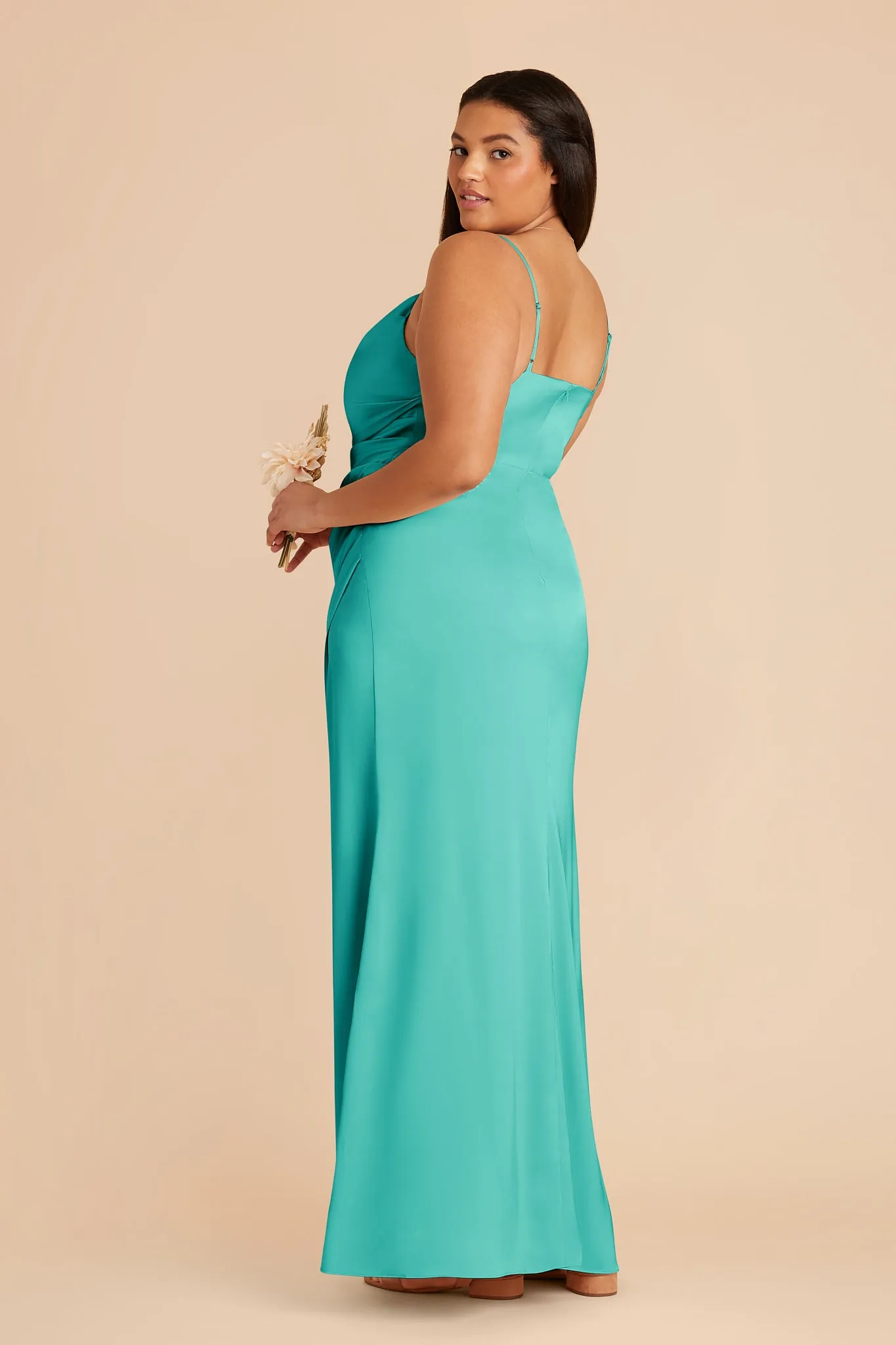 Lydia Matte Satin Dress - Aquamarine sold by Birdy Grey product image thumbnail 5