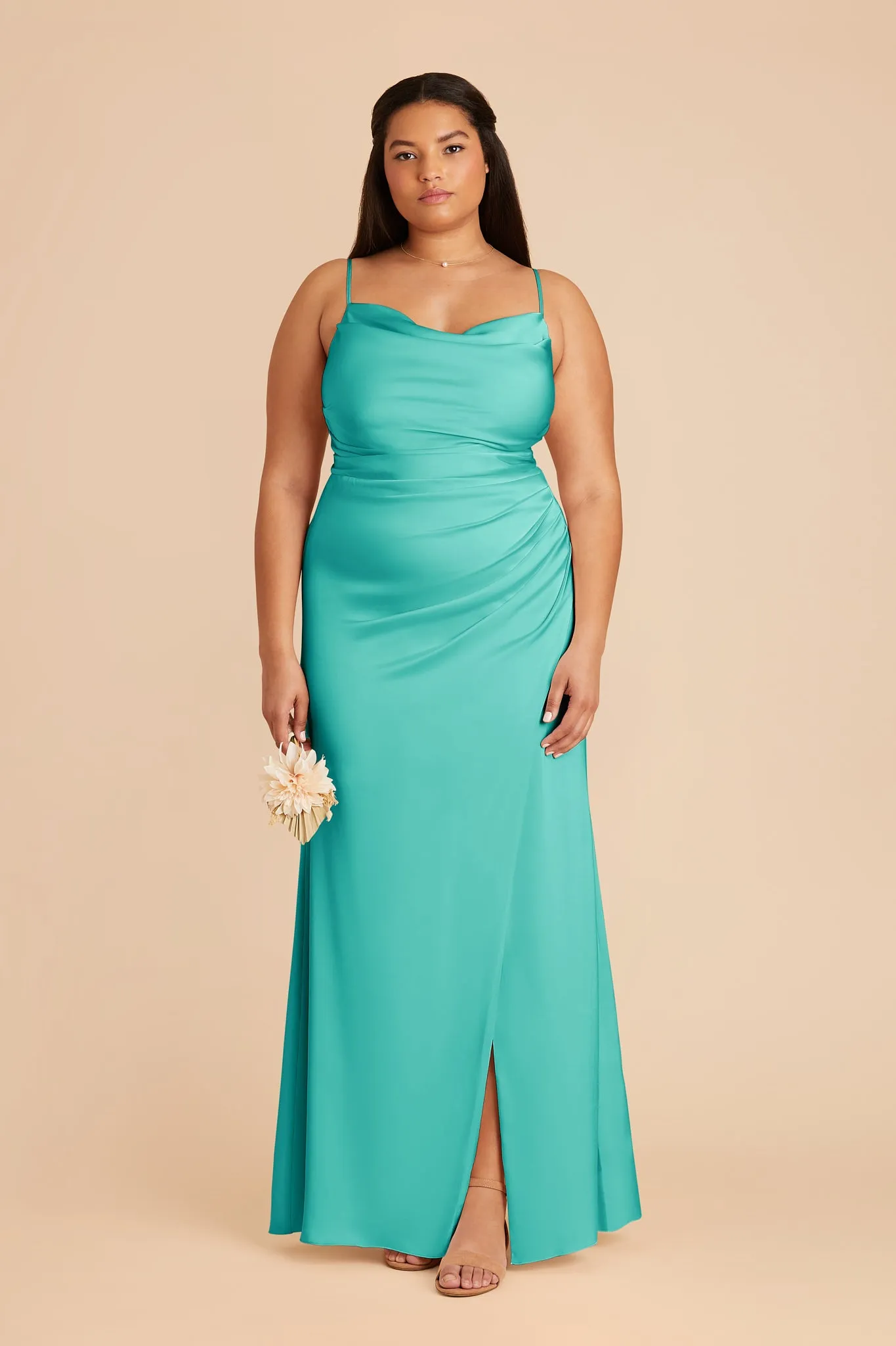 Lydia Matte Satin Dress - Aquamarine sold by Birdy Grey product image thumbnail 2
