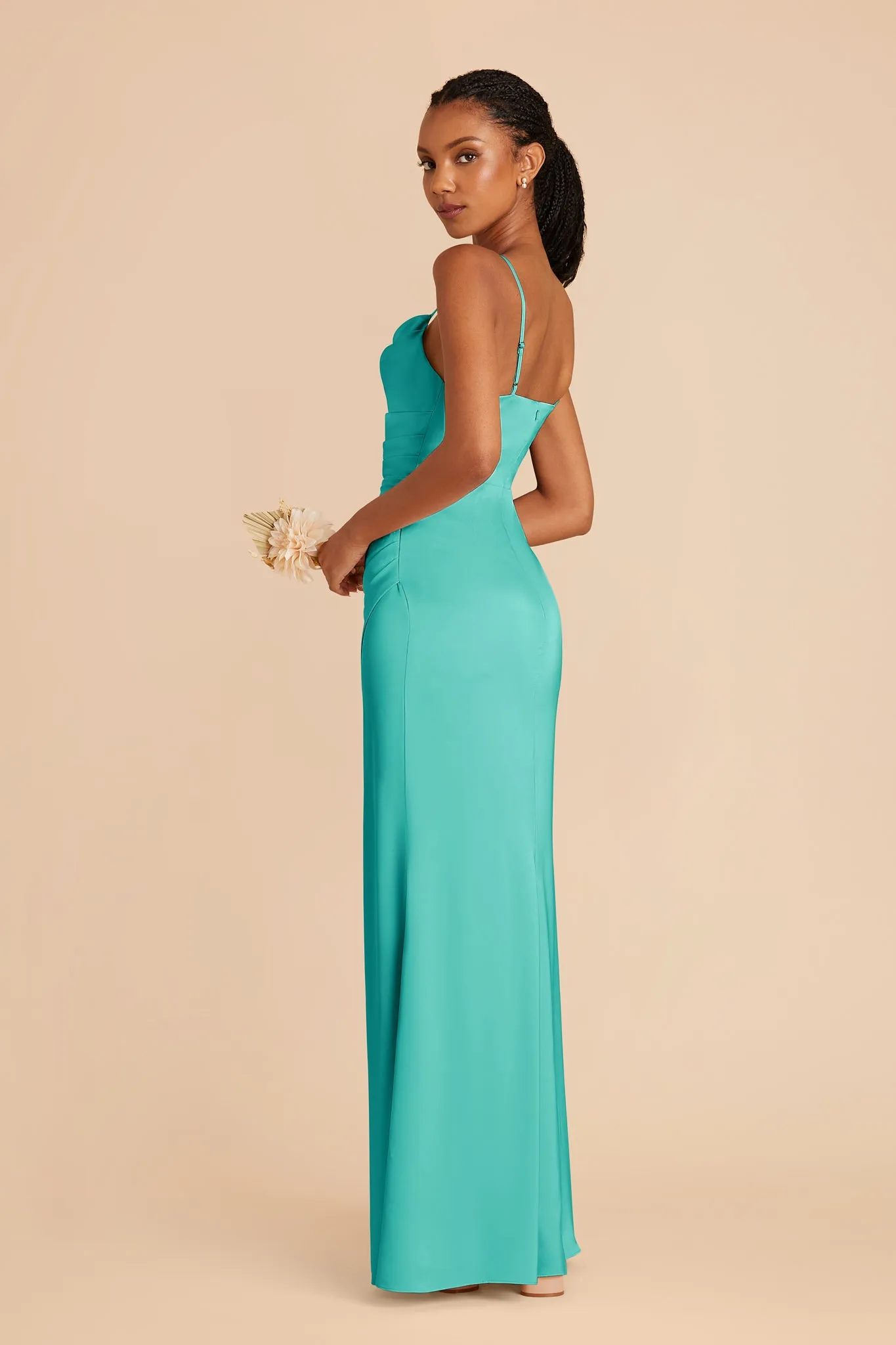 Lydia Matte Satin Dress - Aquamarine sold by Birdy Grey product image thumbnail 3